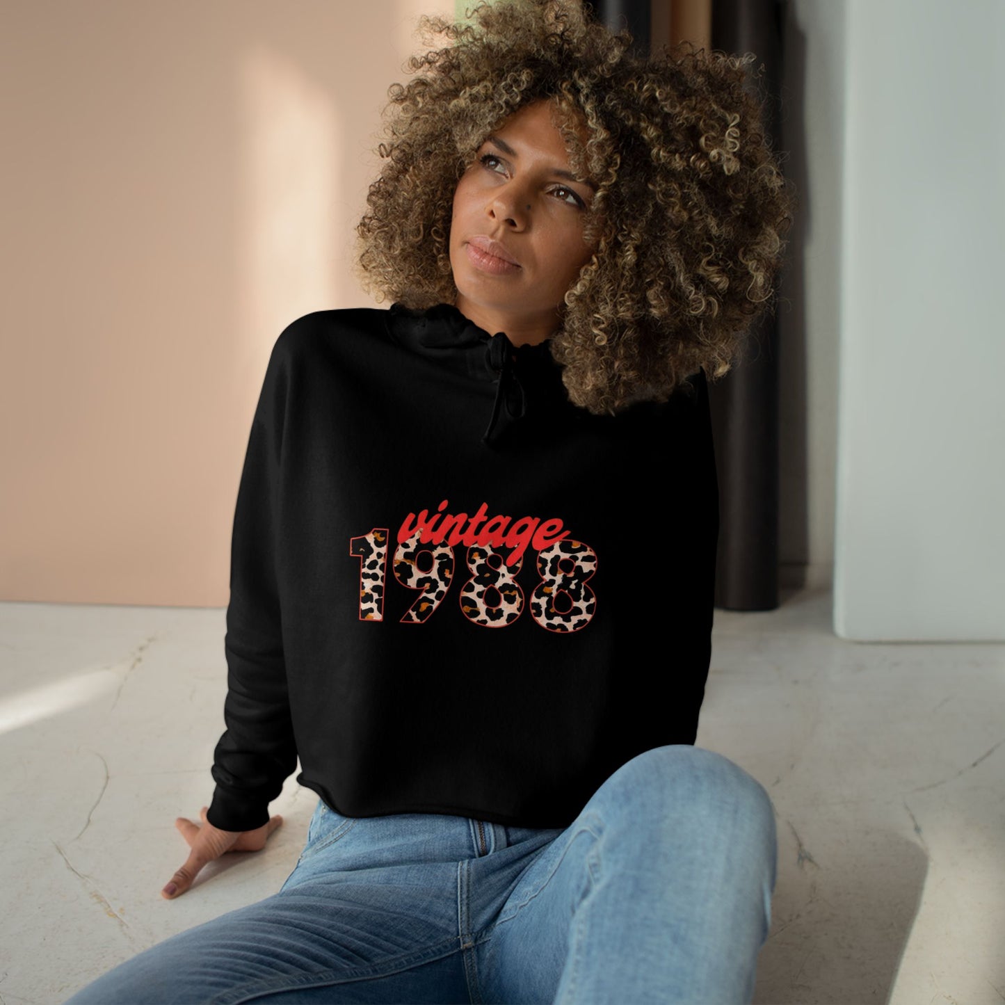Copy of Vintage 1988 Crop Hoodie, Retro Fashion