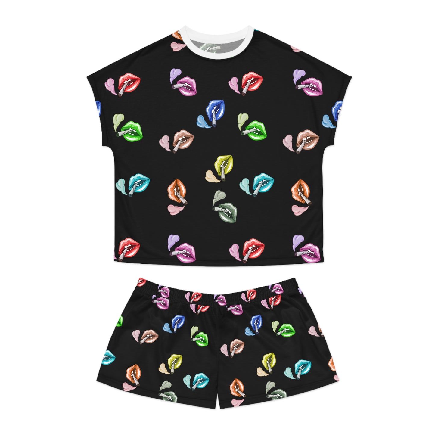 "Lips Loc'D" women's short pajama set