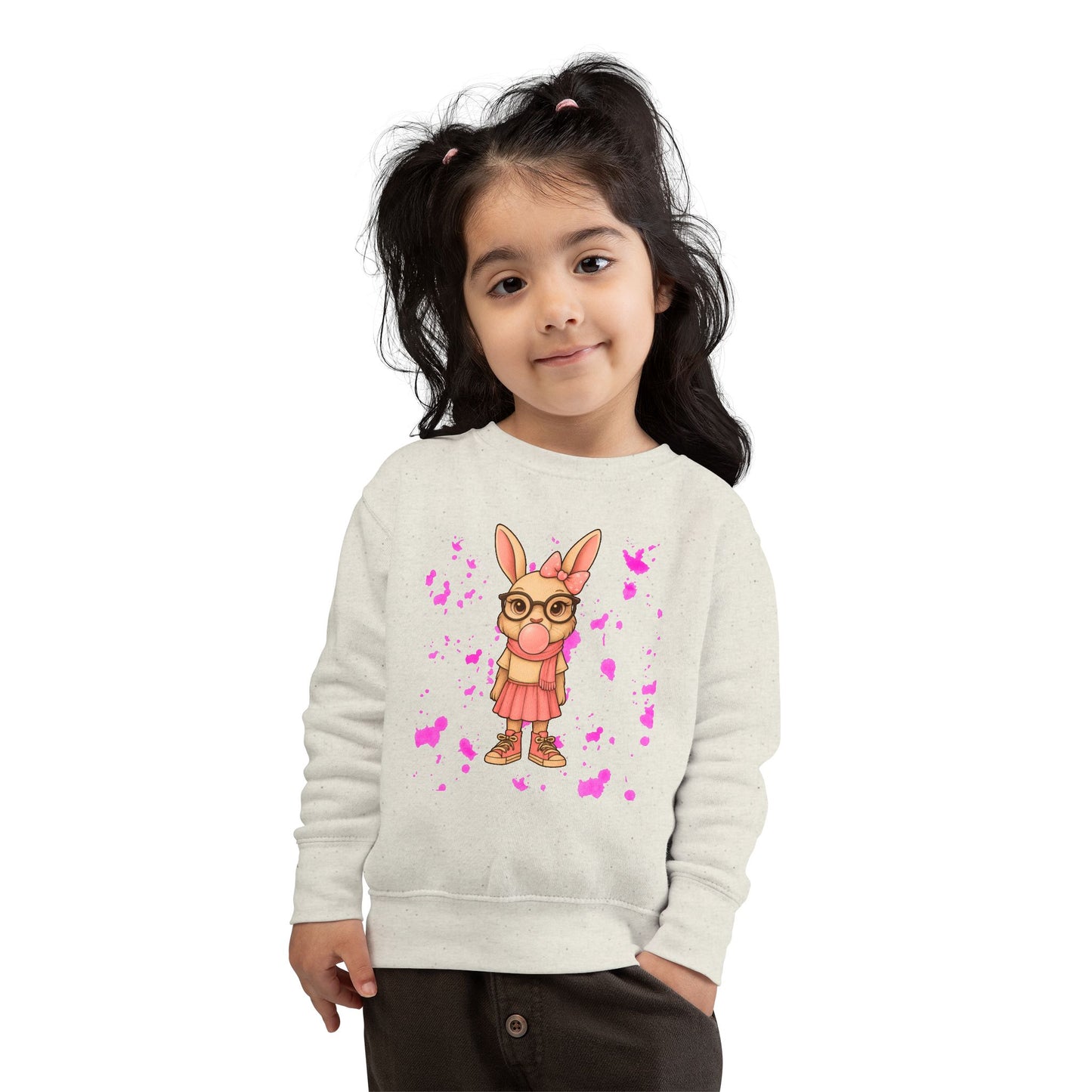 Cute Bunny Toddler Sweatshirt, Kids' Casual Wear