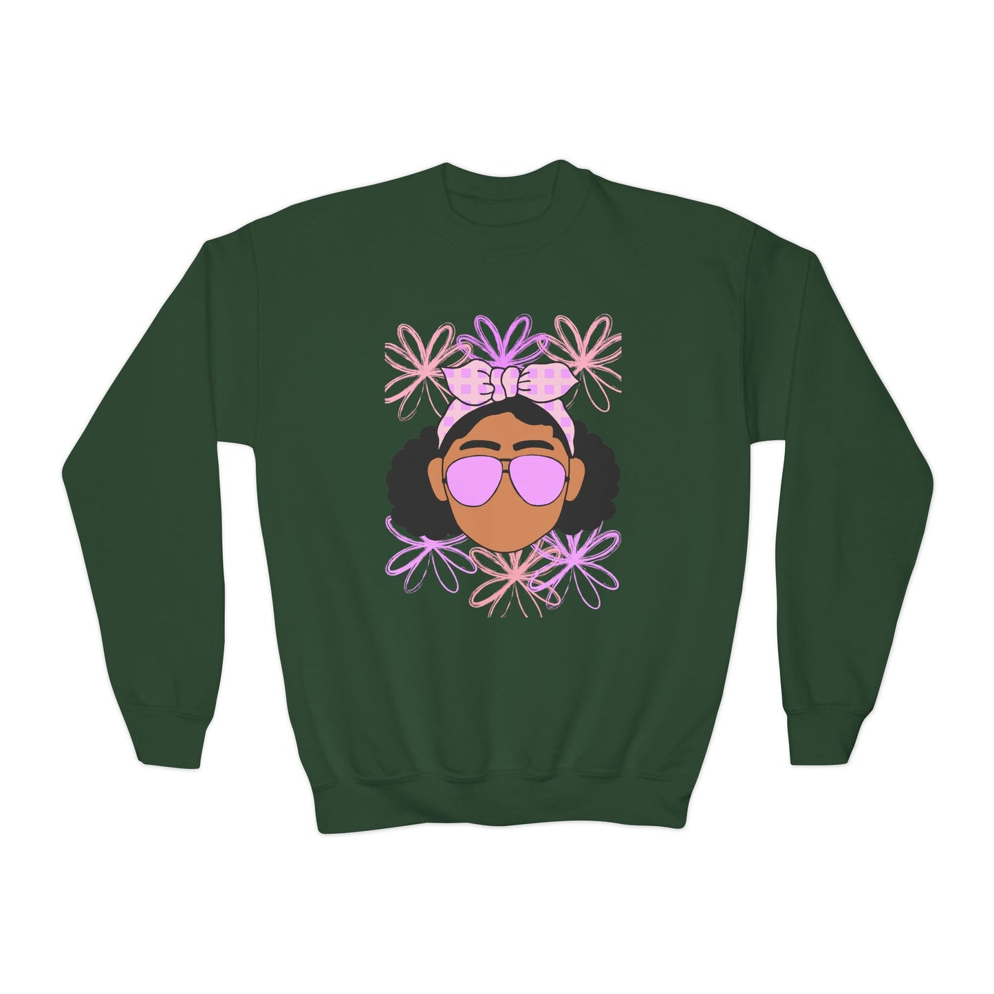 Youth Graphic Sweatshirt with Floral Design