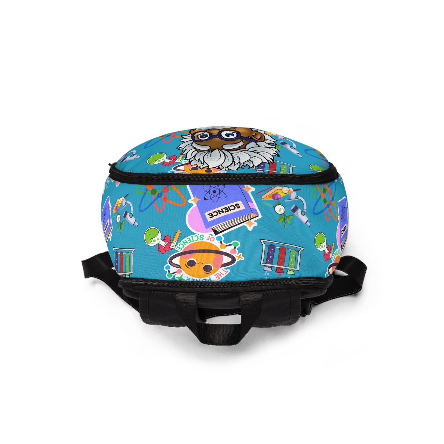 Fun Science-Themed Unisex Fabric Backpack for Kids