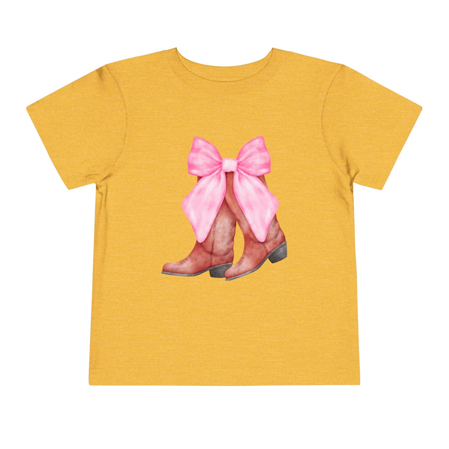 Cute Toddler Tee with Pink Bow Boots Design