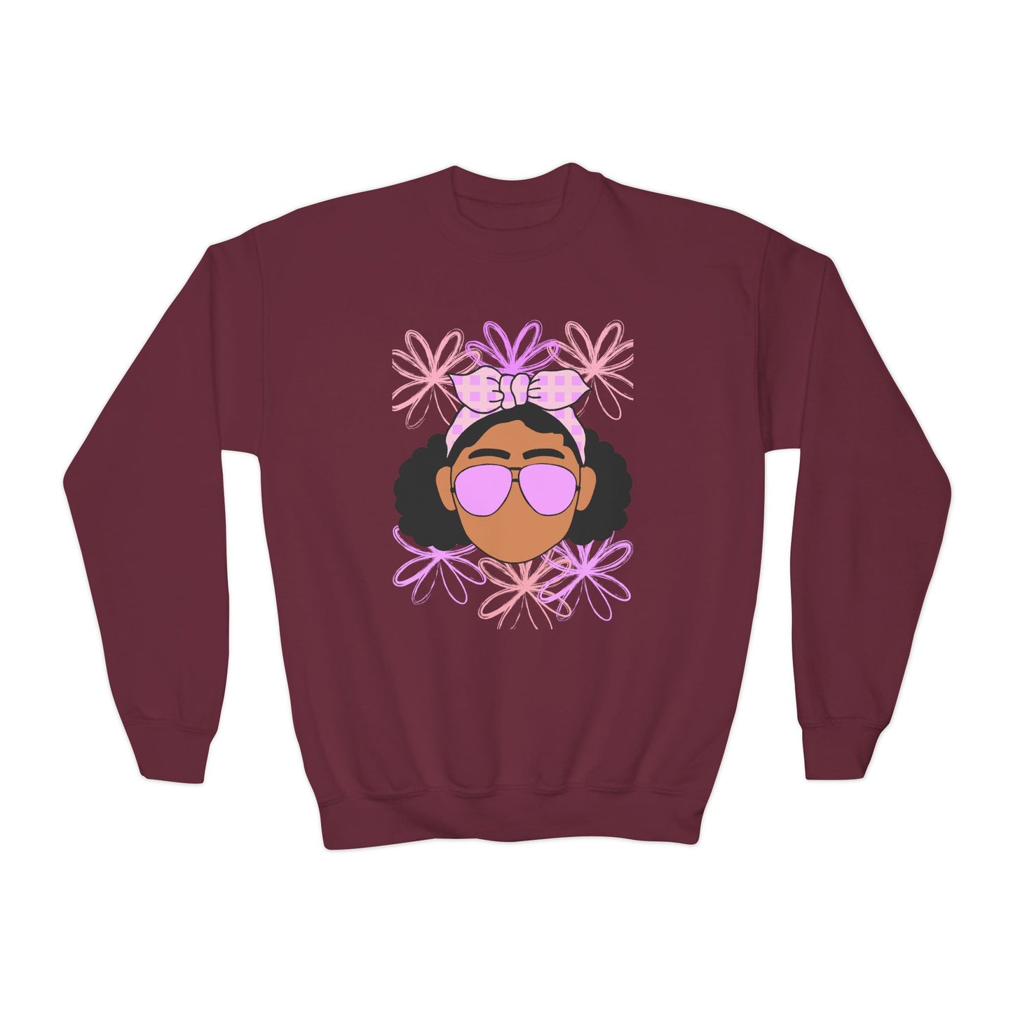 Youth Graphic Sweatshirt with Floral Design