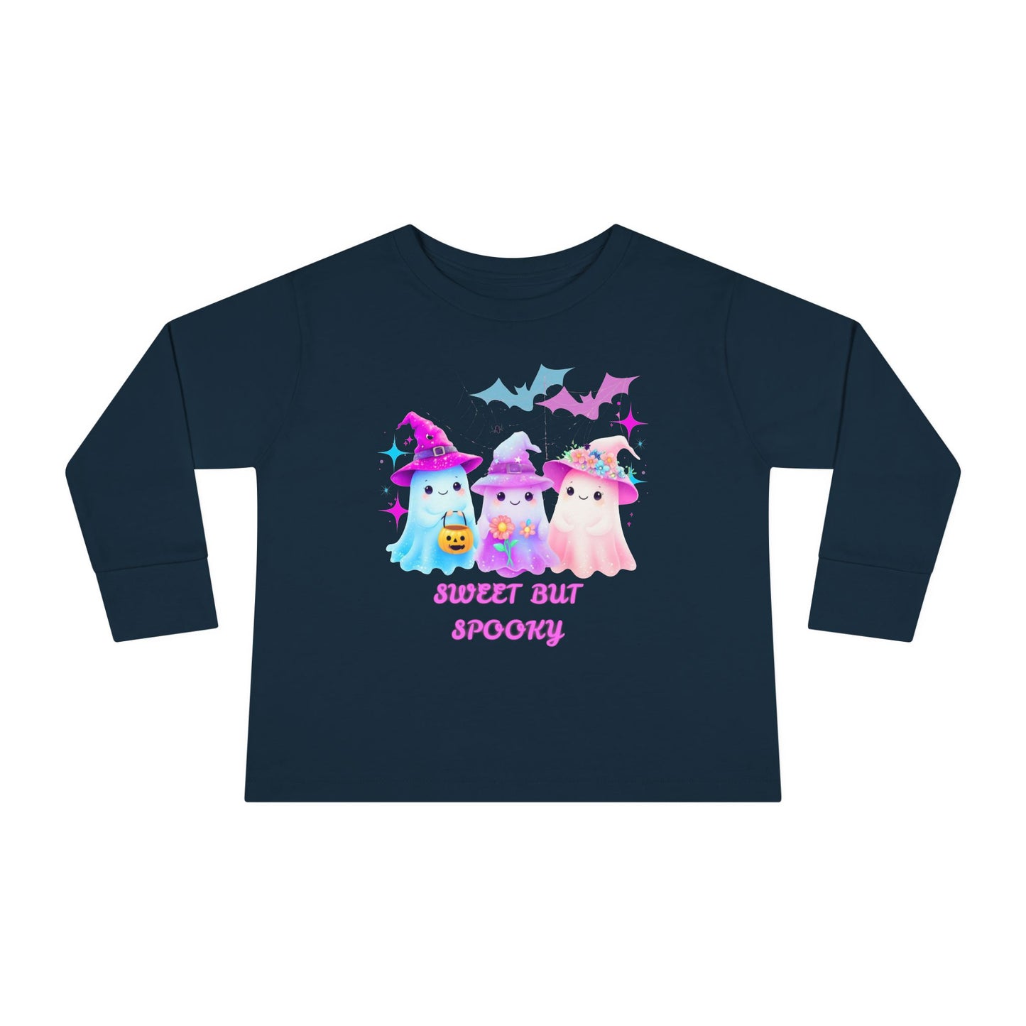Toddler Long Sleeve Tee - Sweet But Spooky Ghost Design