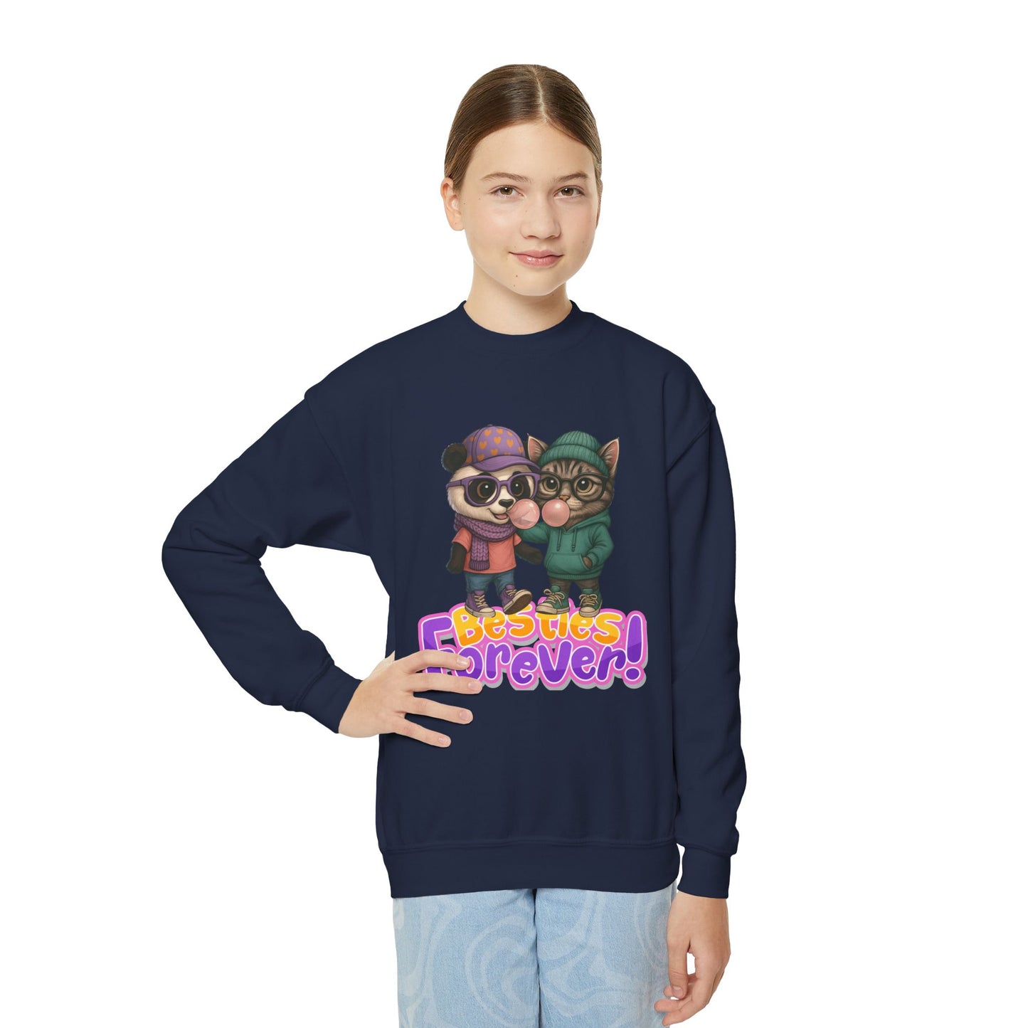 Youth Animal Friendship Sweatshirt, Besties Forever
