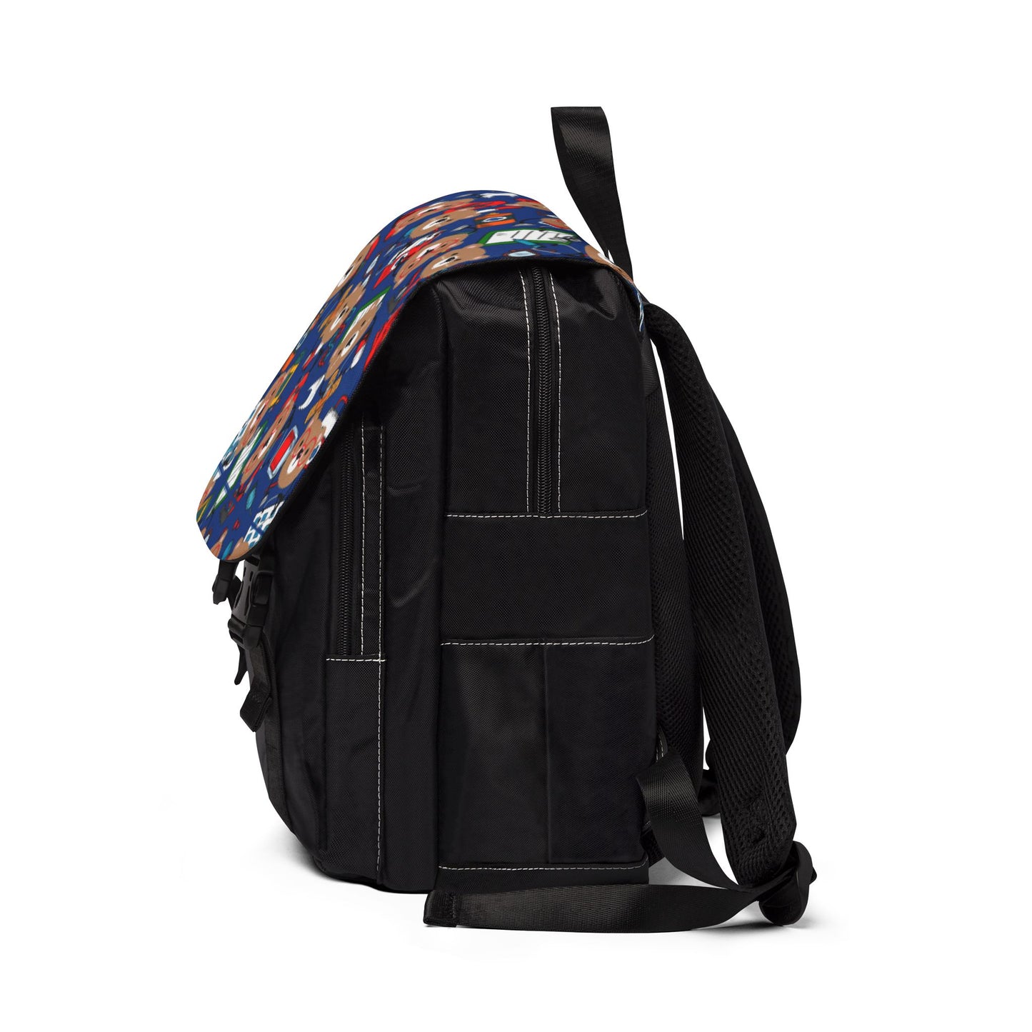 Playful Bear Pattern Unisex Shoulder Backpack