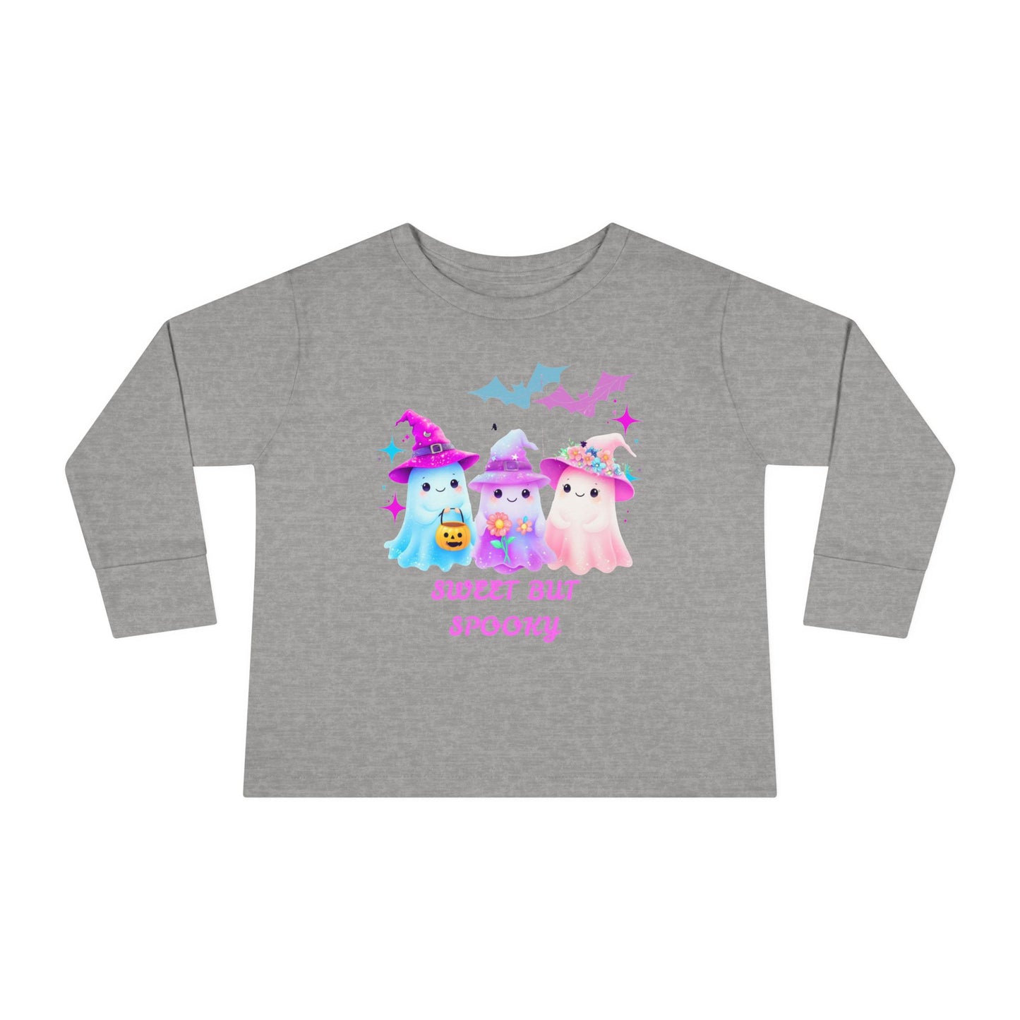 Toddler Long Sleeve Tee - Sweet But Spooky Ghost Design