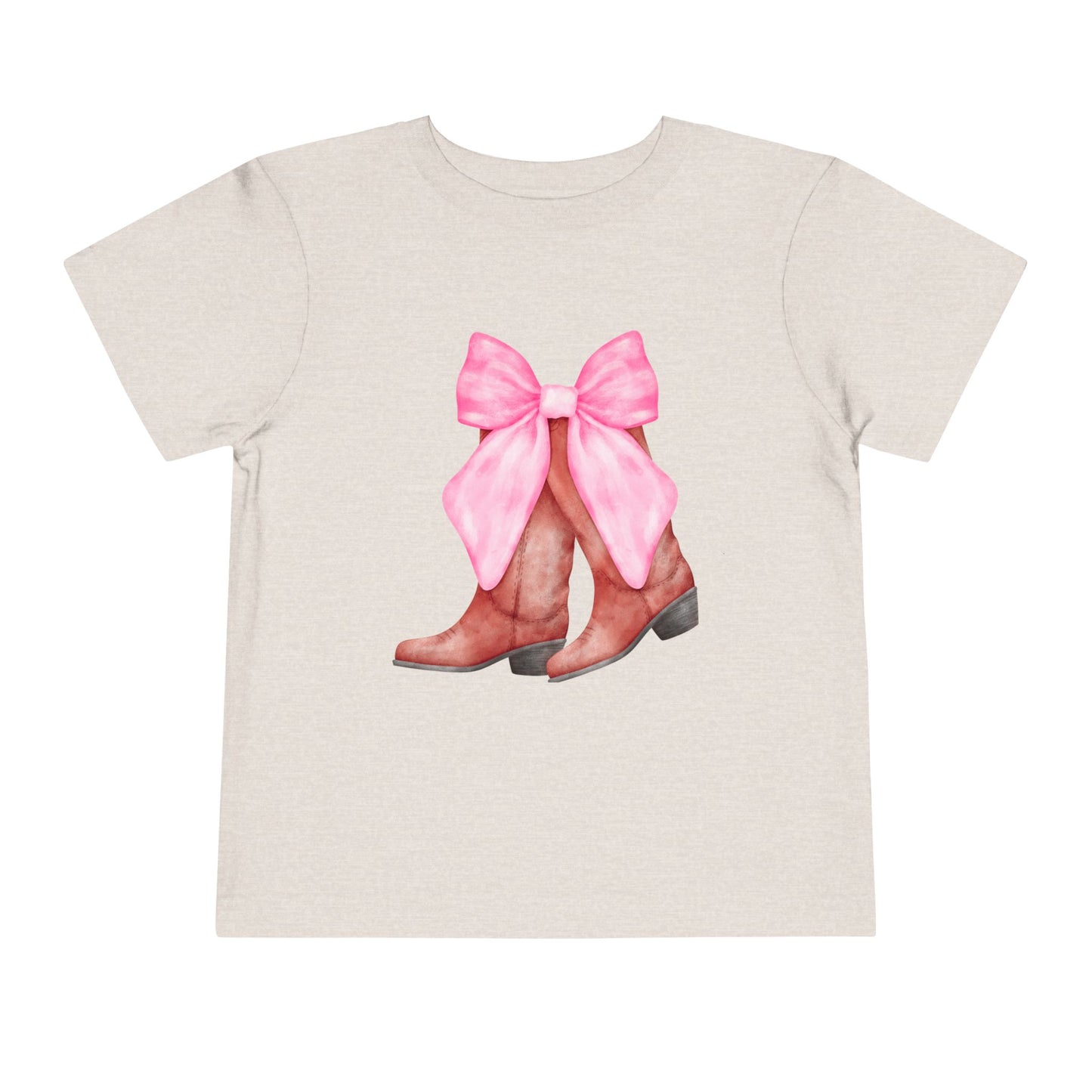 Cute Toddler Tee with Pink Bow Boots Design