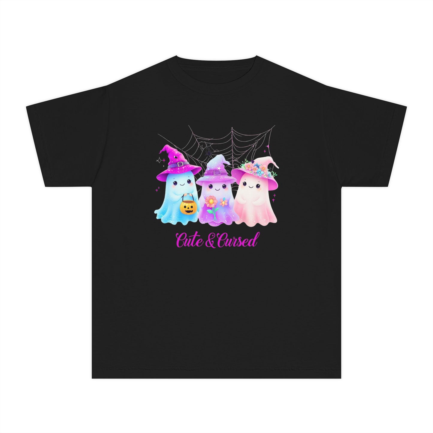 Cute & Cursed Halloween Youth Tee, Trick or Treat T-Shirt