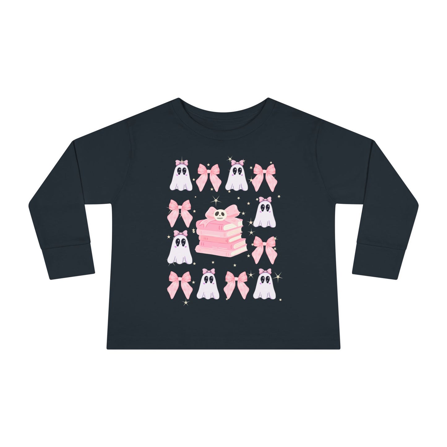 Toddler Long Sleeve Tee with Cute Bunnies and Bows Design