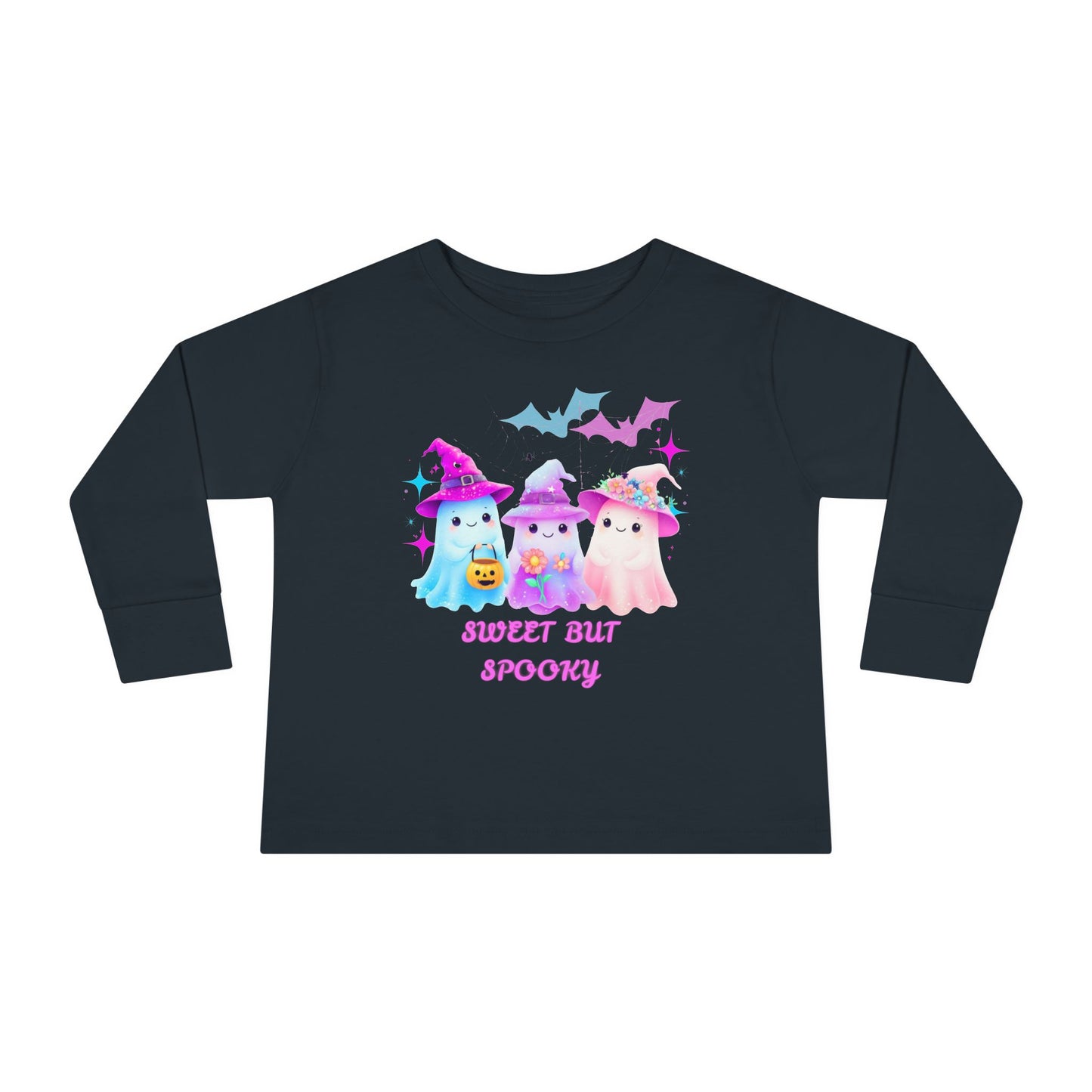 Toddler Long Sleeve Tee - Sweet But Spooky Ghost Design