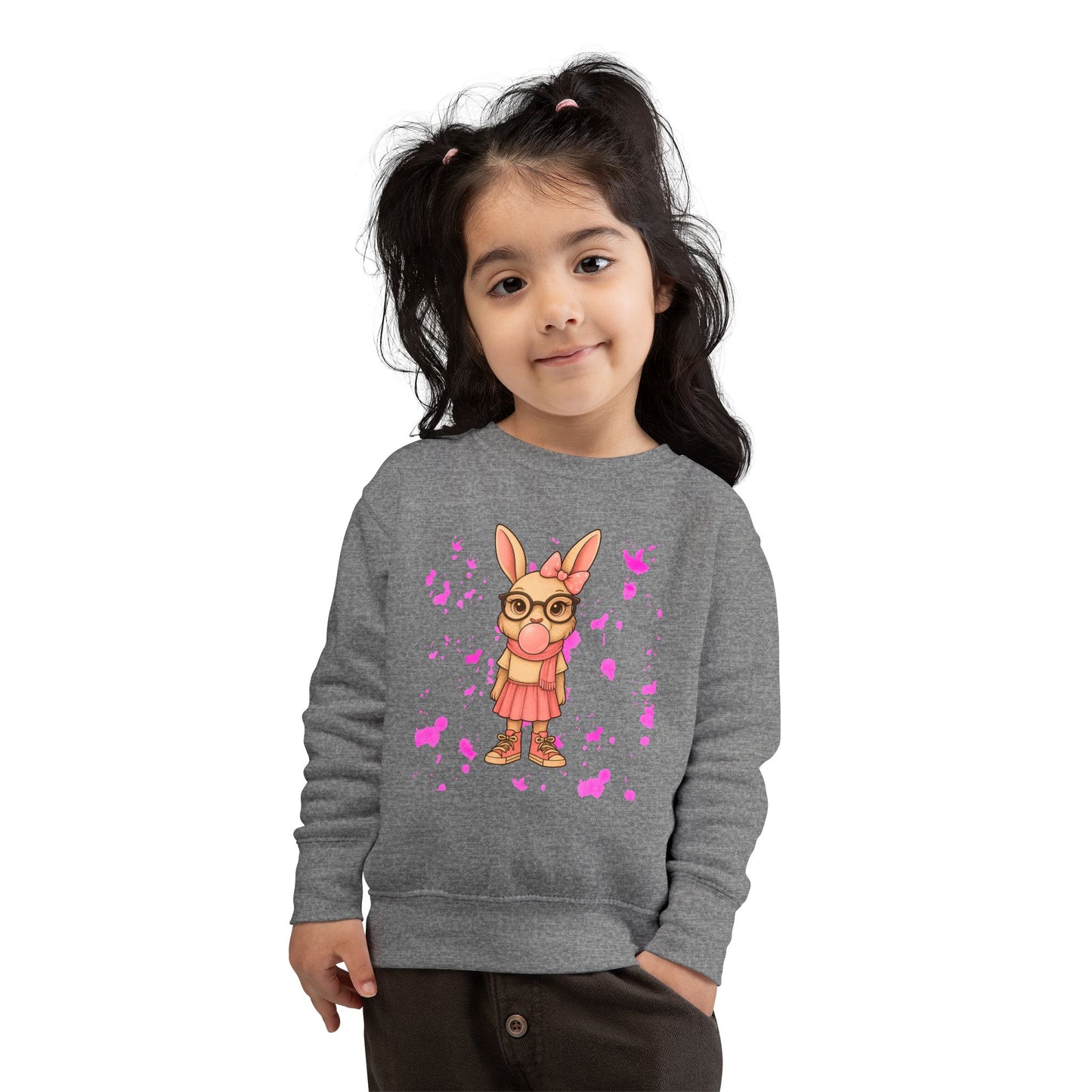 Cute Bunny Toddler Sweatshirt, Kids' Casual Wear