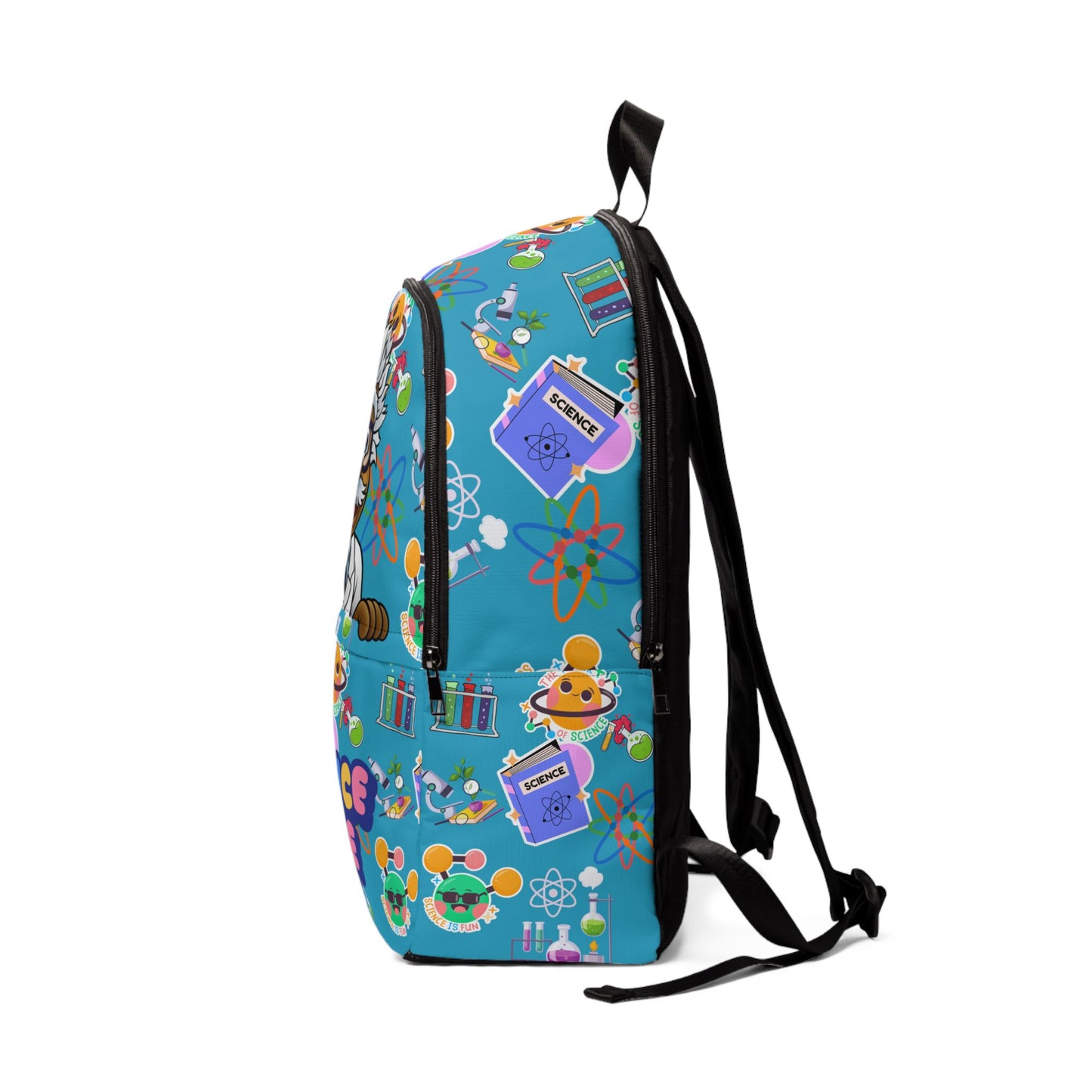 Fun Science-Themed Unisex Fabric Backpack for Kids