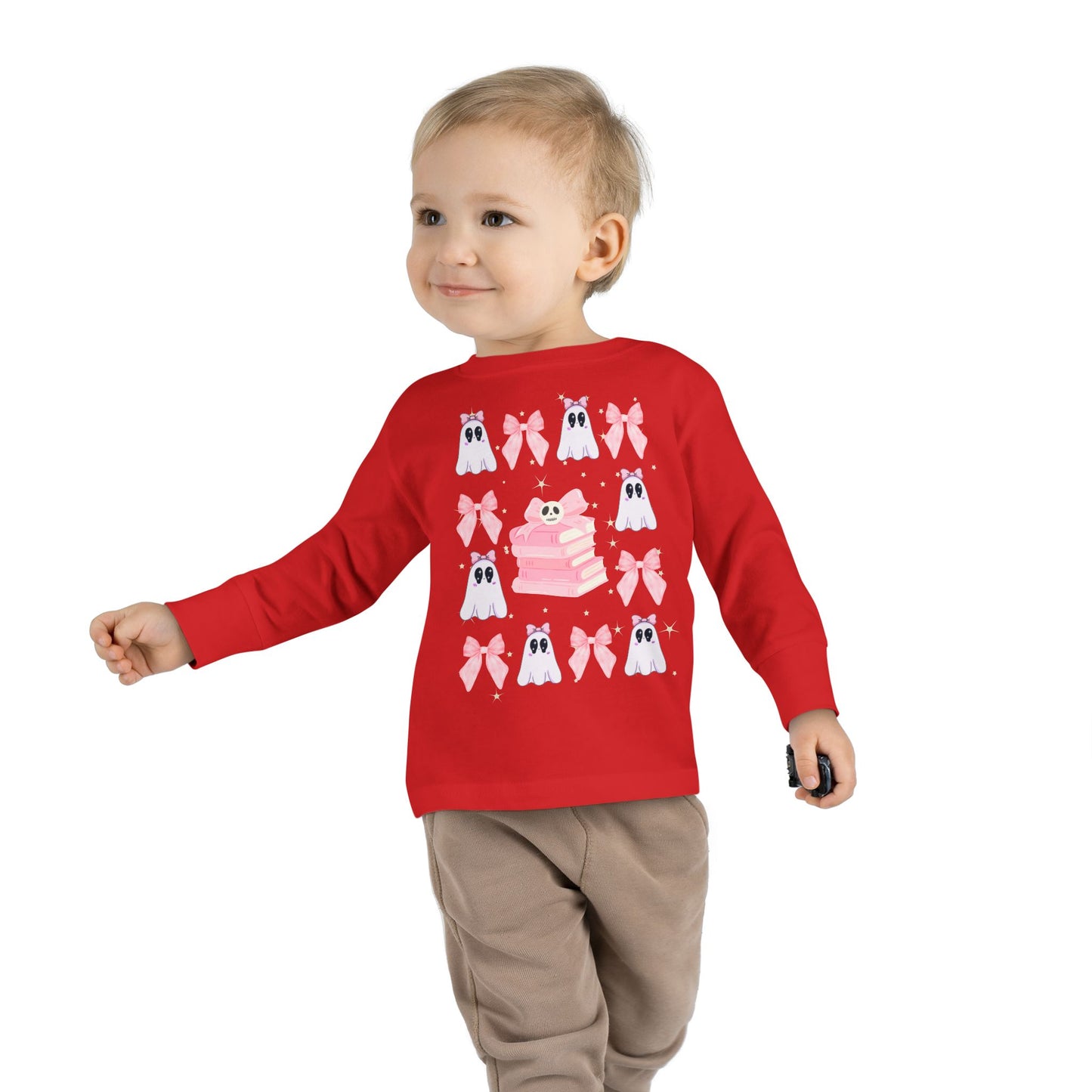 Toddler Long Sleeve Tee with Cute Bunnies and Bows Design