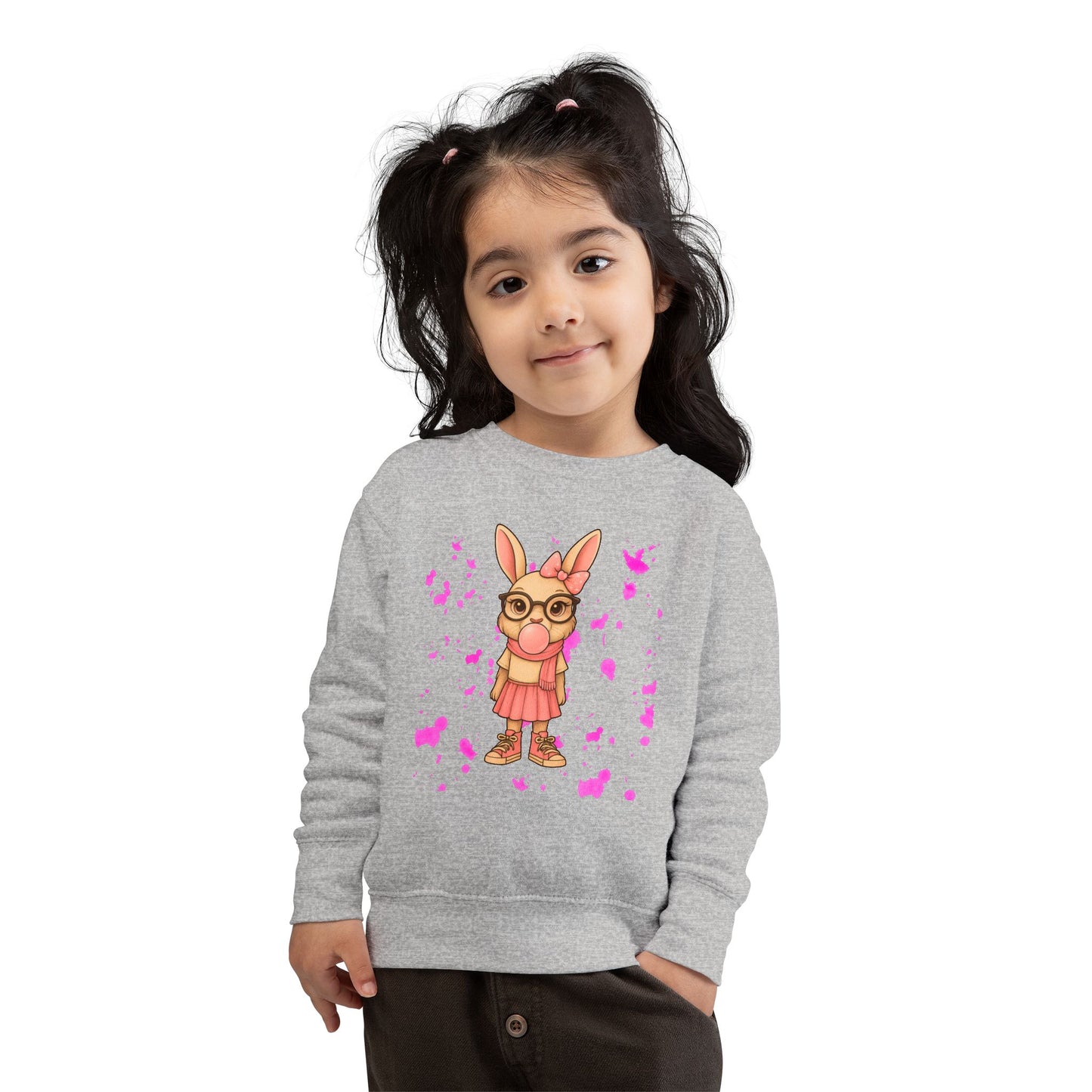 Cute Bunny Toddler Sweatshirt, Kids' Casual Wear