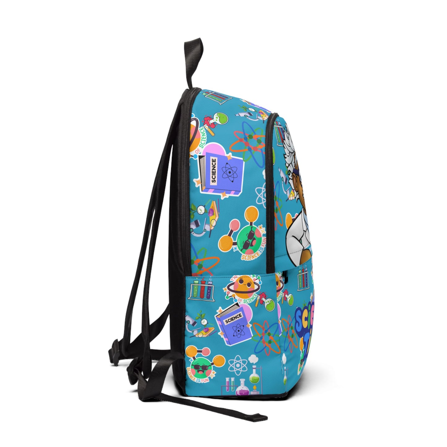 Fun Science-Themed Unisex Fabric Backpack for Kids