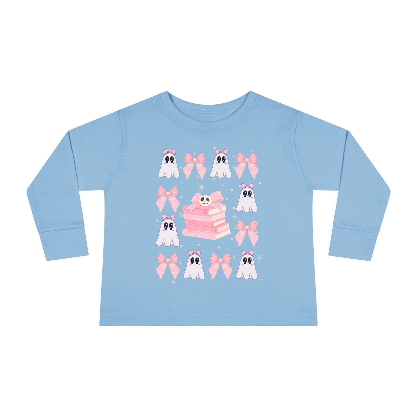 Toddler Long Sleeve Tee with Cute Bunnies and Bows Design
