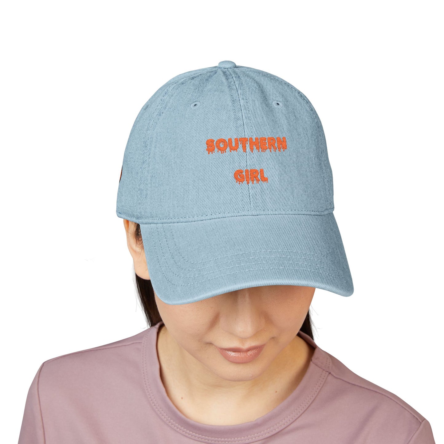 Southern Girl Embroidered Denim Hat, Casual Hat