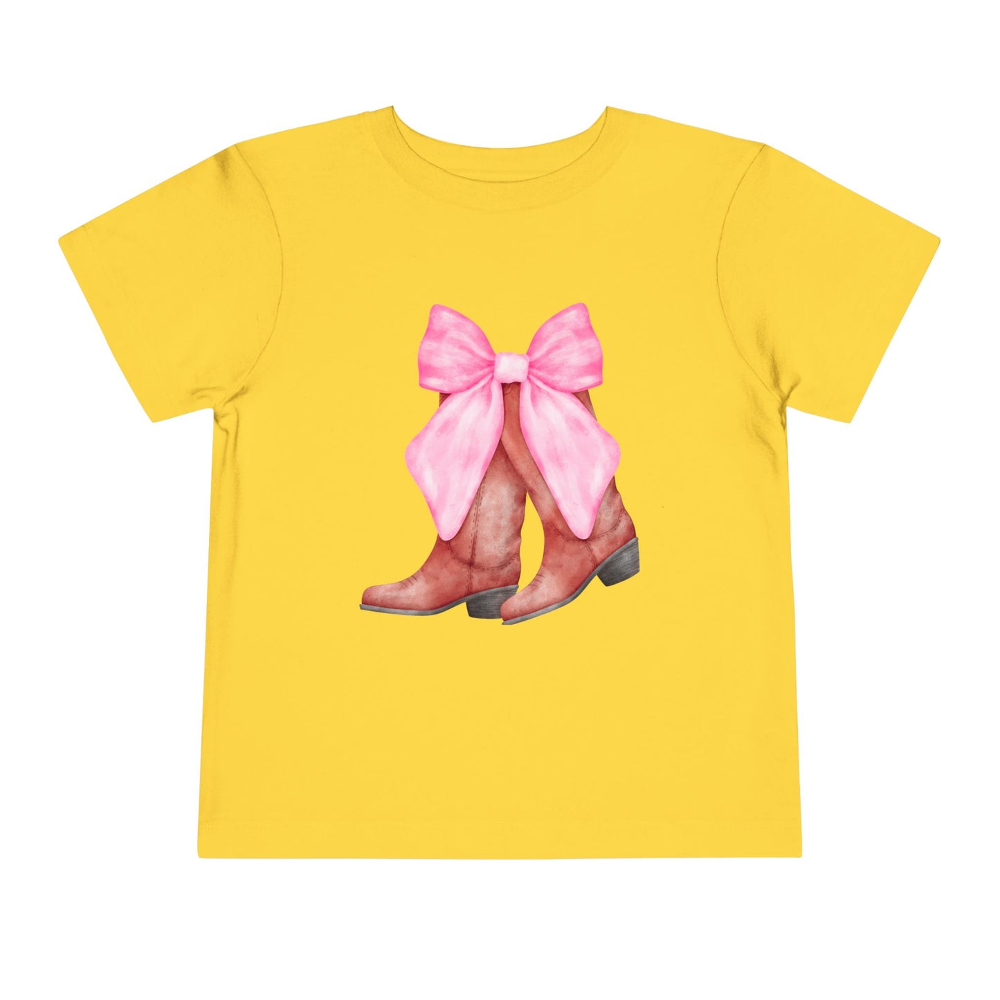 Cute Toddler Tee with Pink Bow Boots Design