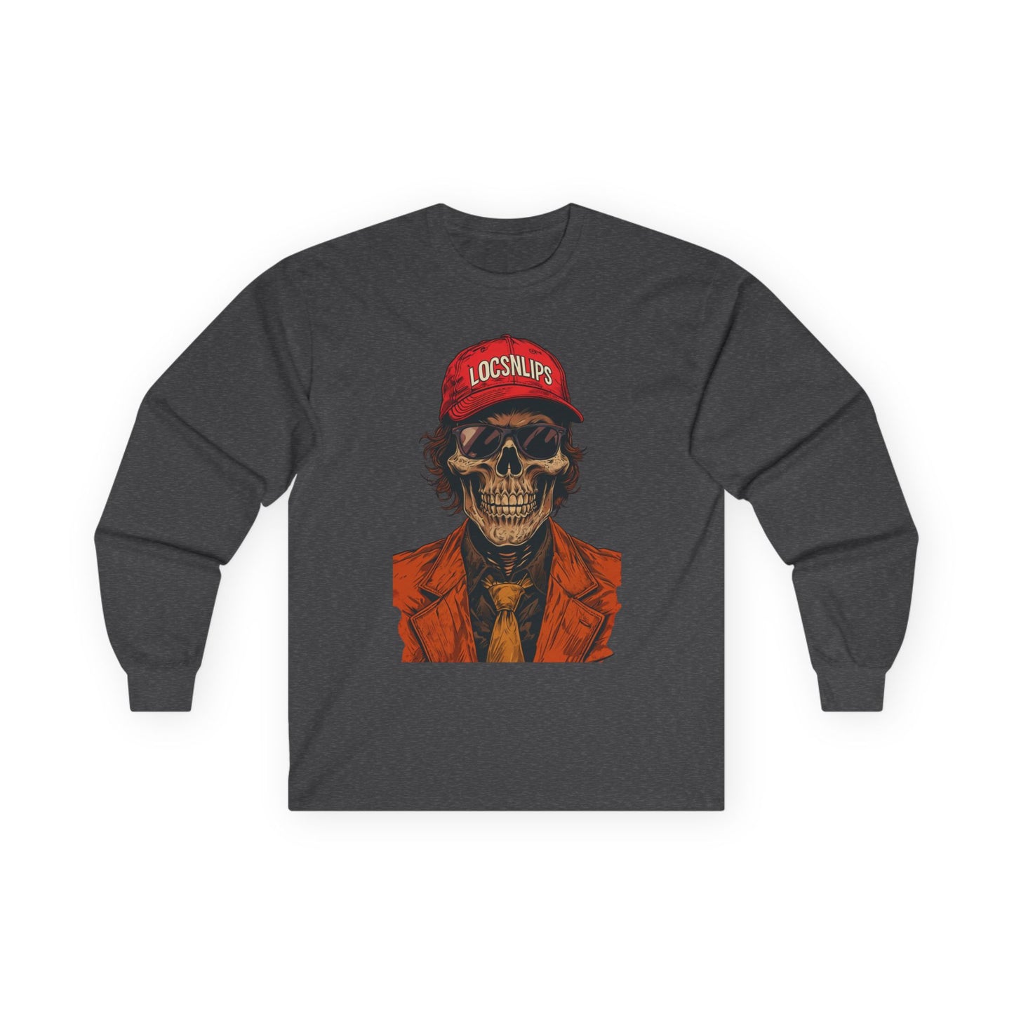 Skull Graphic Tee, Cool Casual Wear, Unisex Long Sleeve Shirt