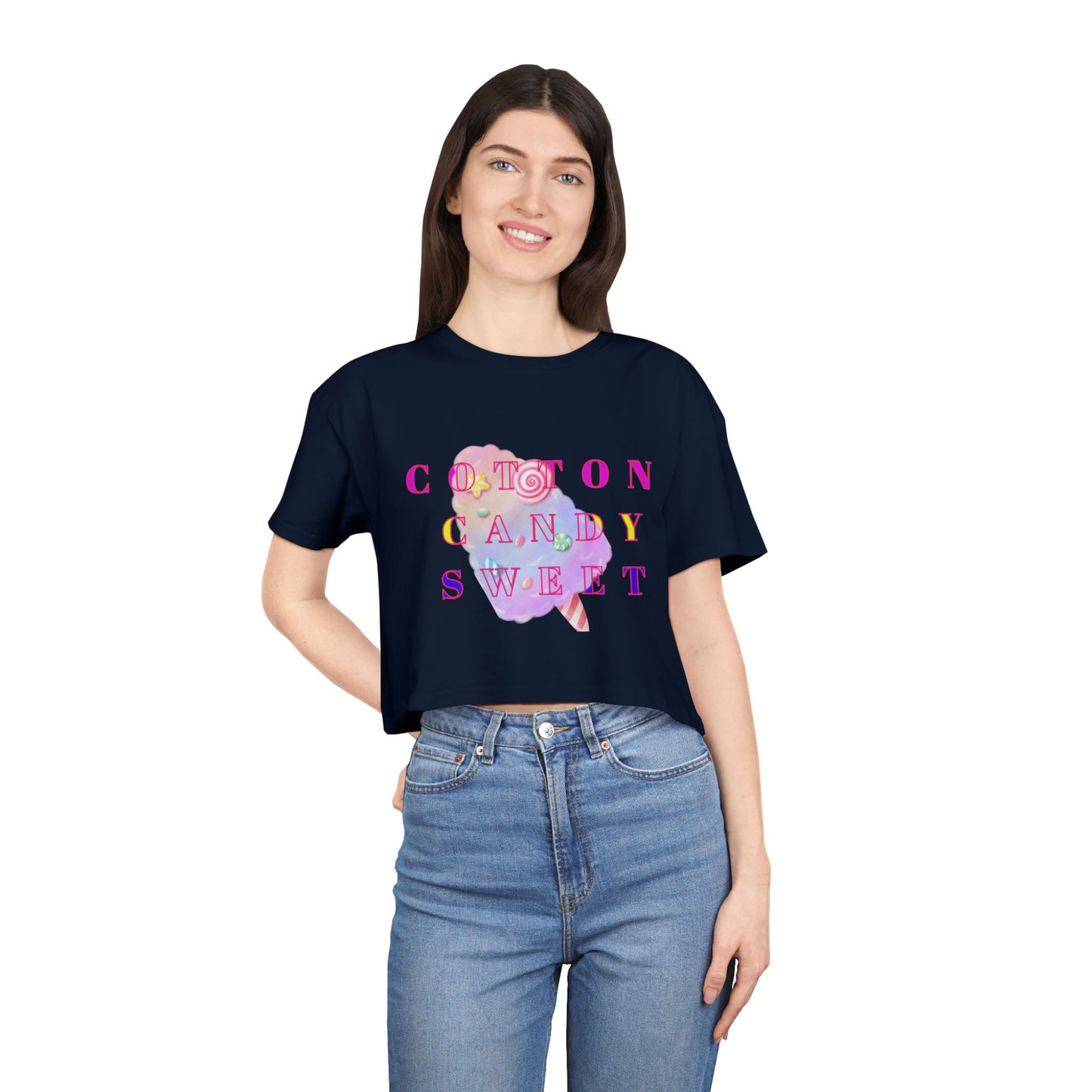 "Cotton Candy Sweet"- Women's Crop Tee