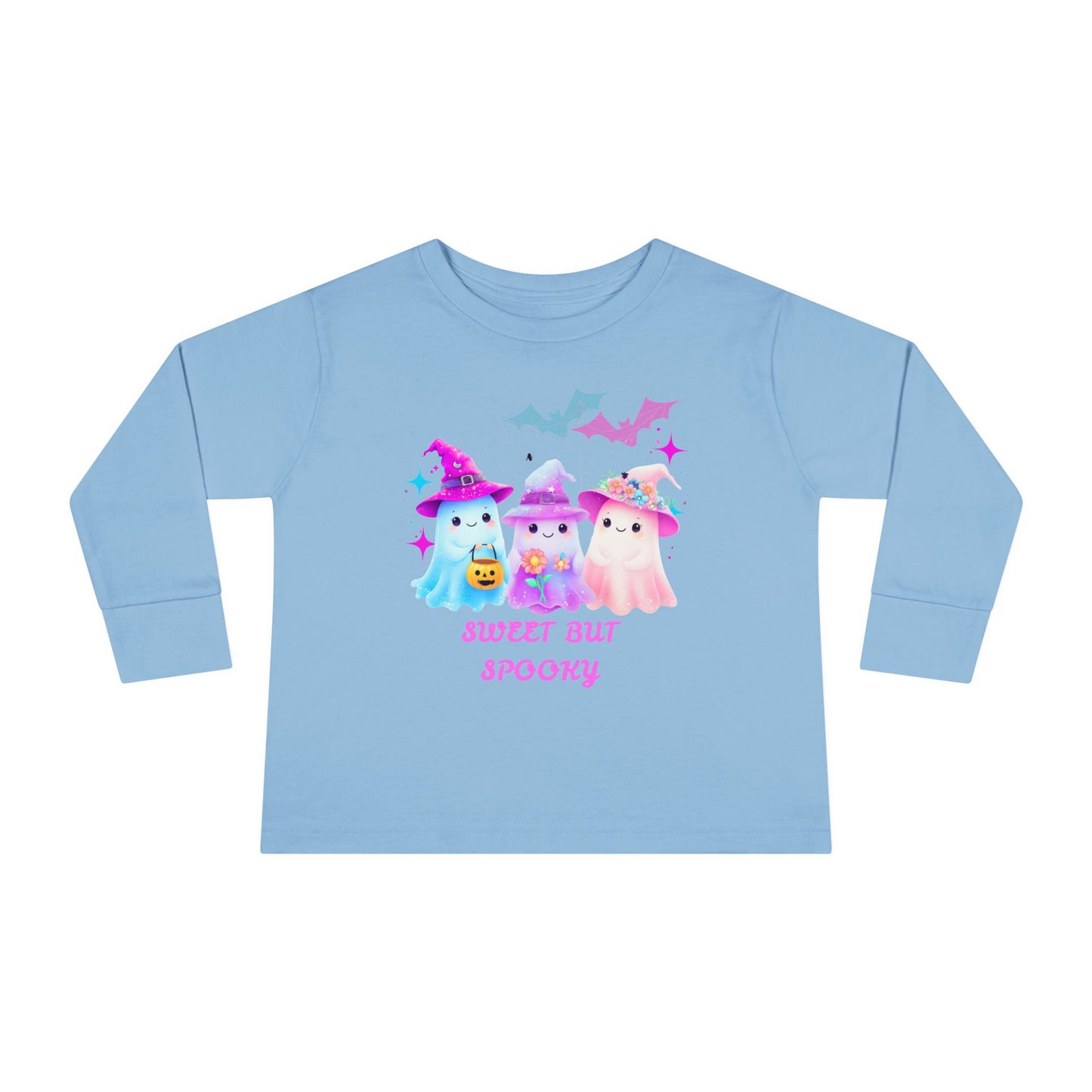Toddler Long Sleeve Tee - Sweet But Spooky Ghost Design