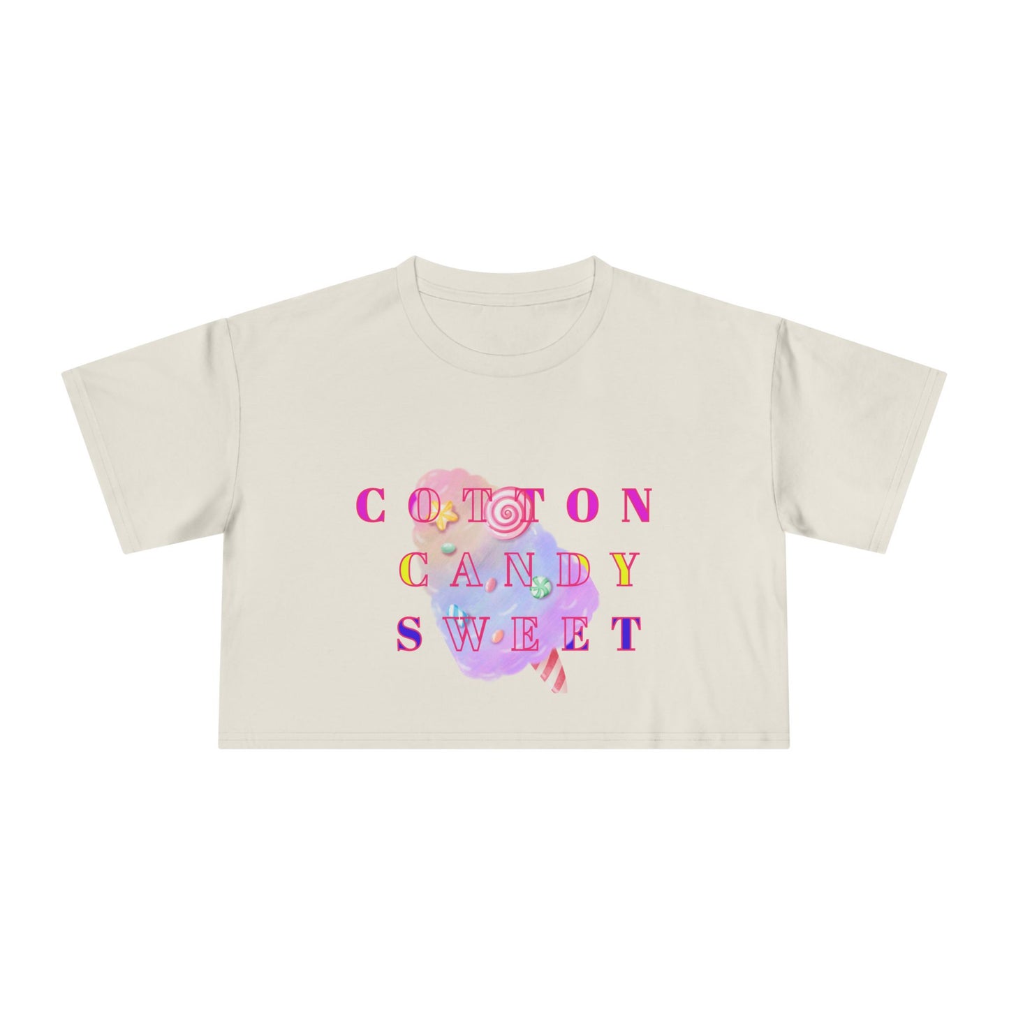 "Cotton Candy Sweet"- Women's Crop Tee