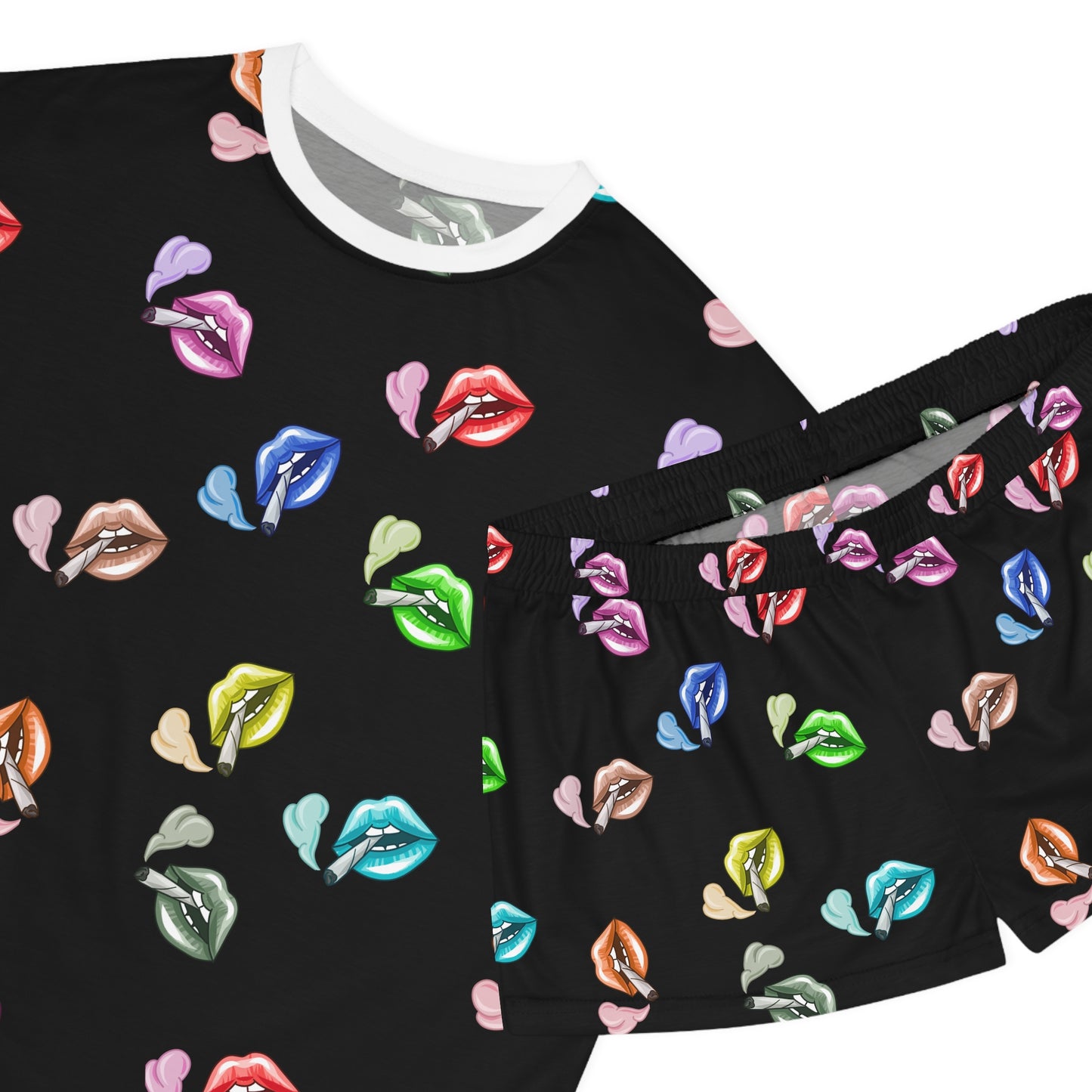 "Lips Loc'D" women's short pajama set