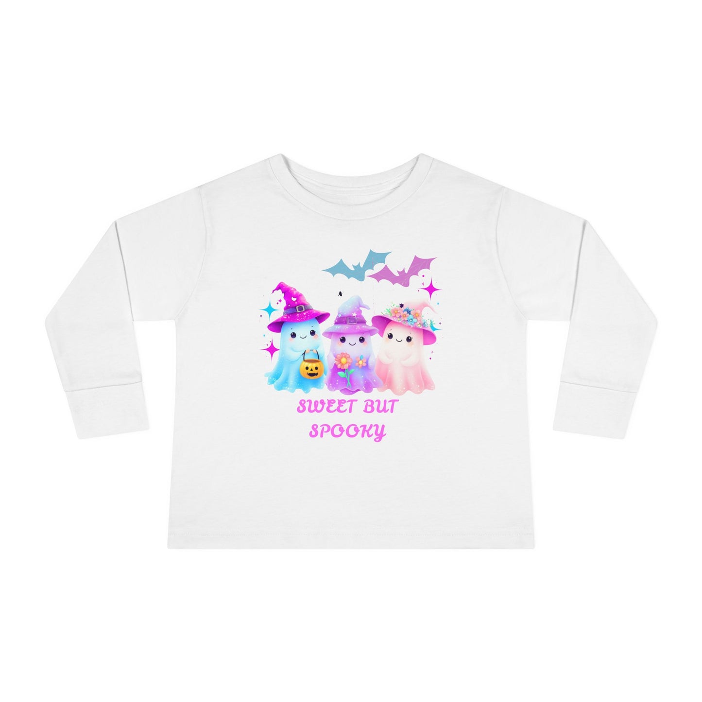Toddler Long Sleeve Tee - Sweet But Spooky Ghost Design