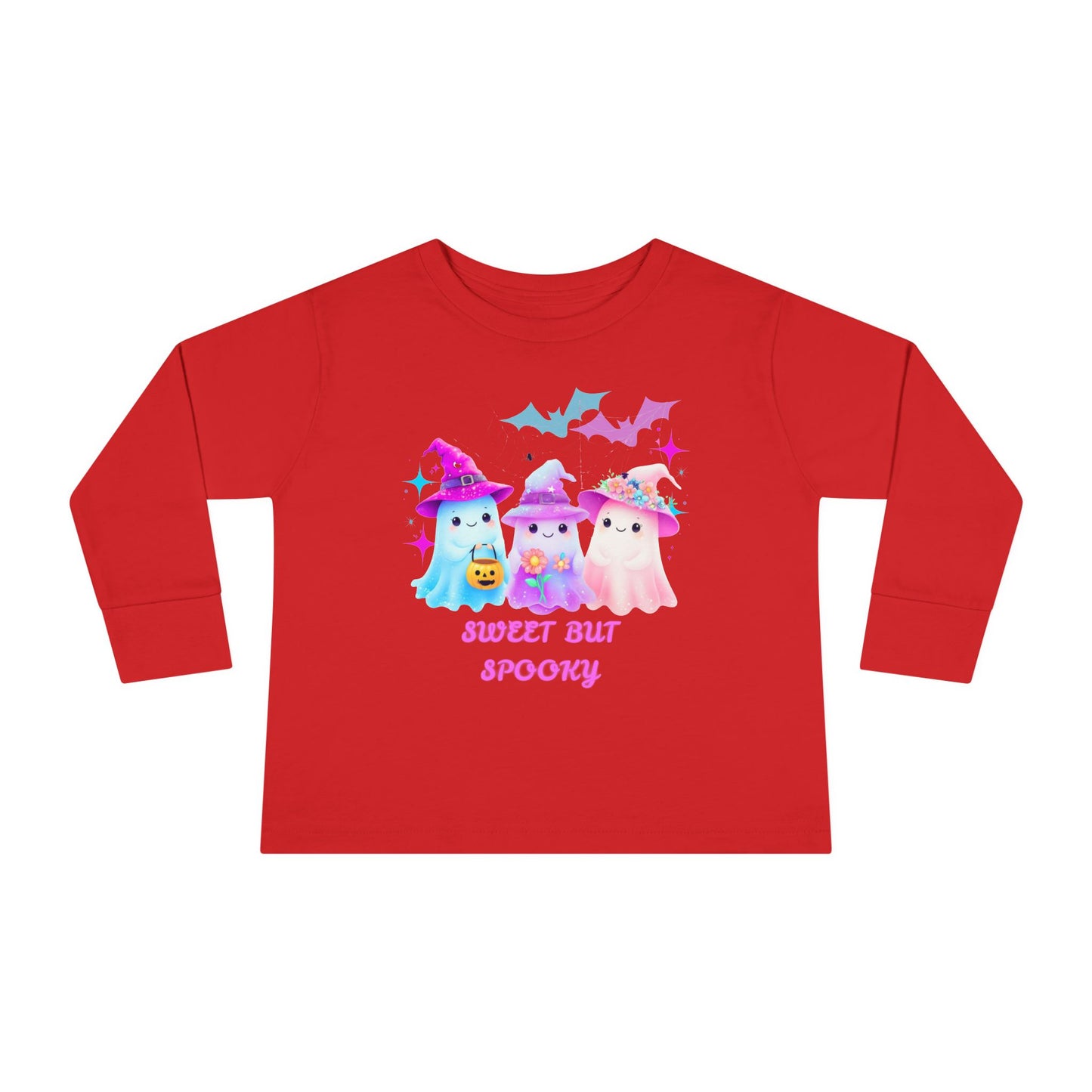 Toddler Long Sleeve Tee - Sweet But Spooky Ghost Design