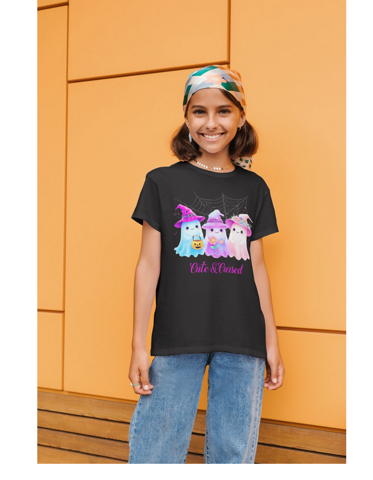 Cute & Cursed Halloween Youth Tee, Trick or Treat T-Shirt