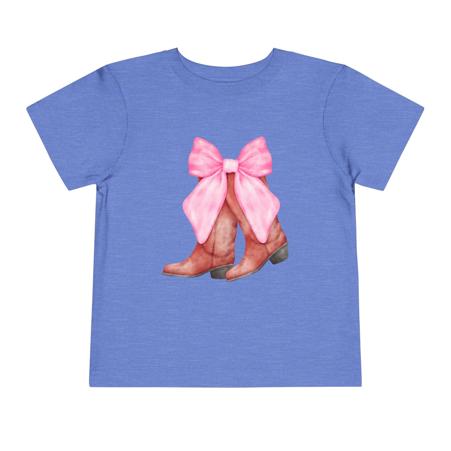 Cute Toddler Tee with Pink Bow Boots Design