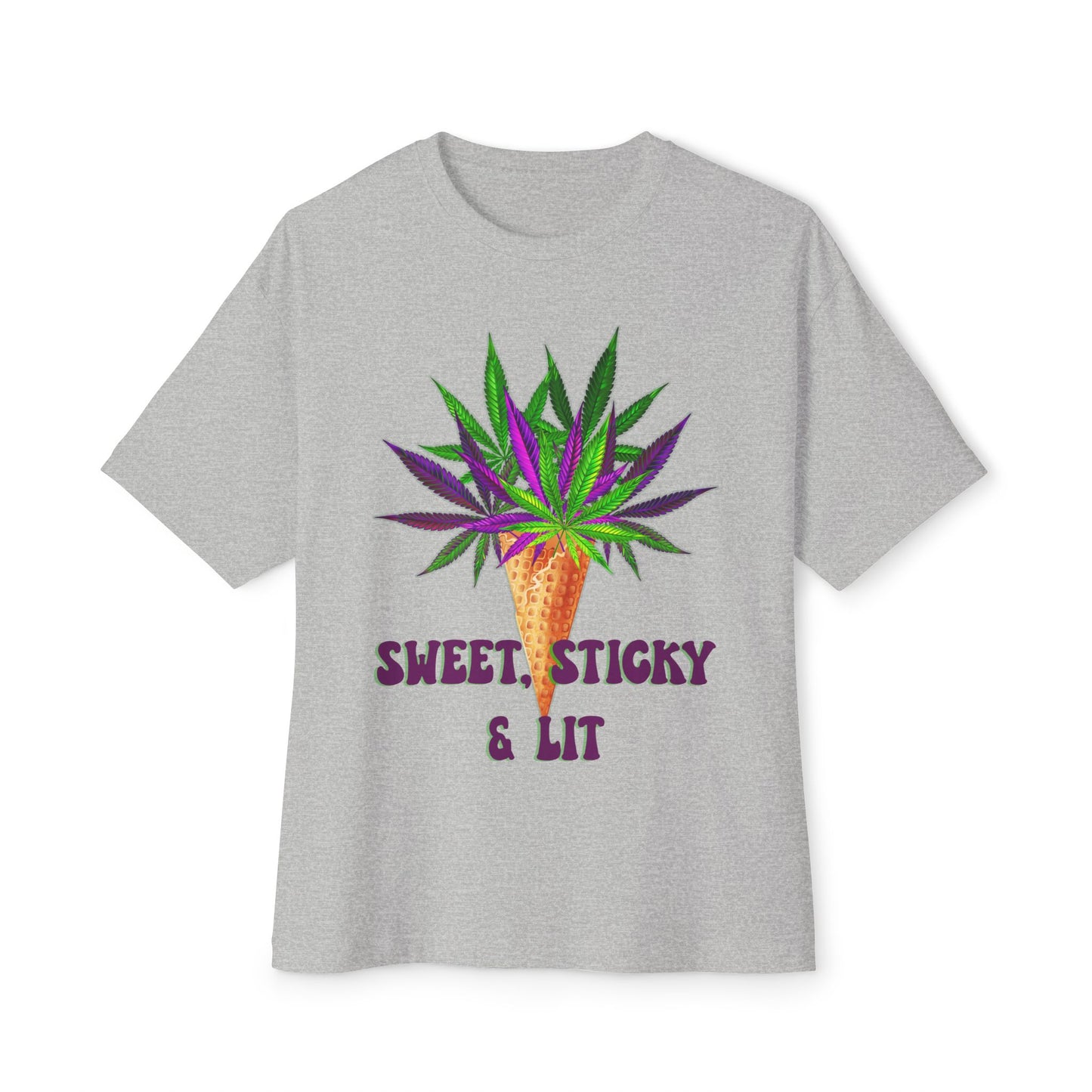 Sweet Sticky and Lit" Unisex Oversized Boxy Tee