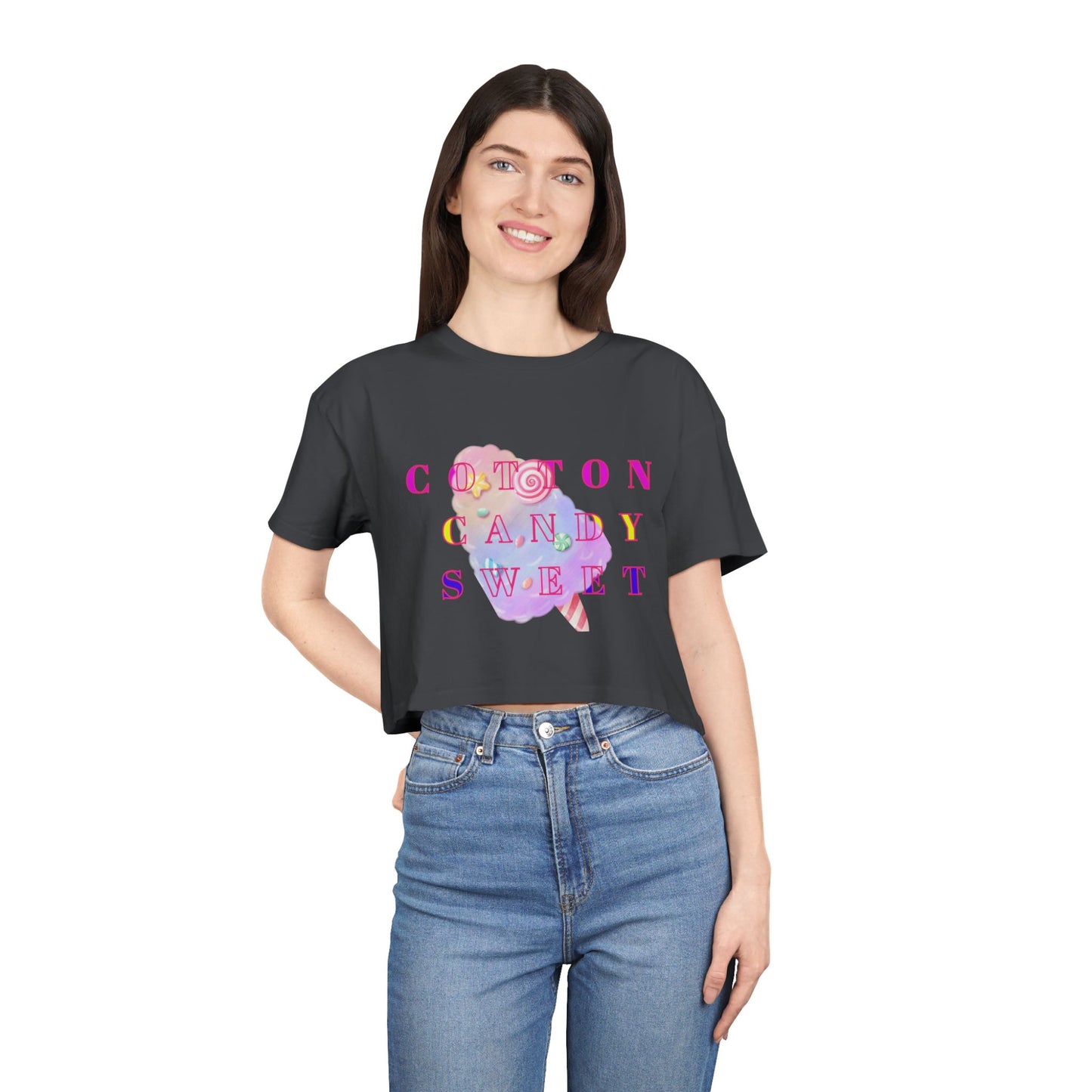 "Cotton Candy Sweet"- Women's Crop Tee