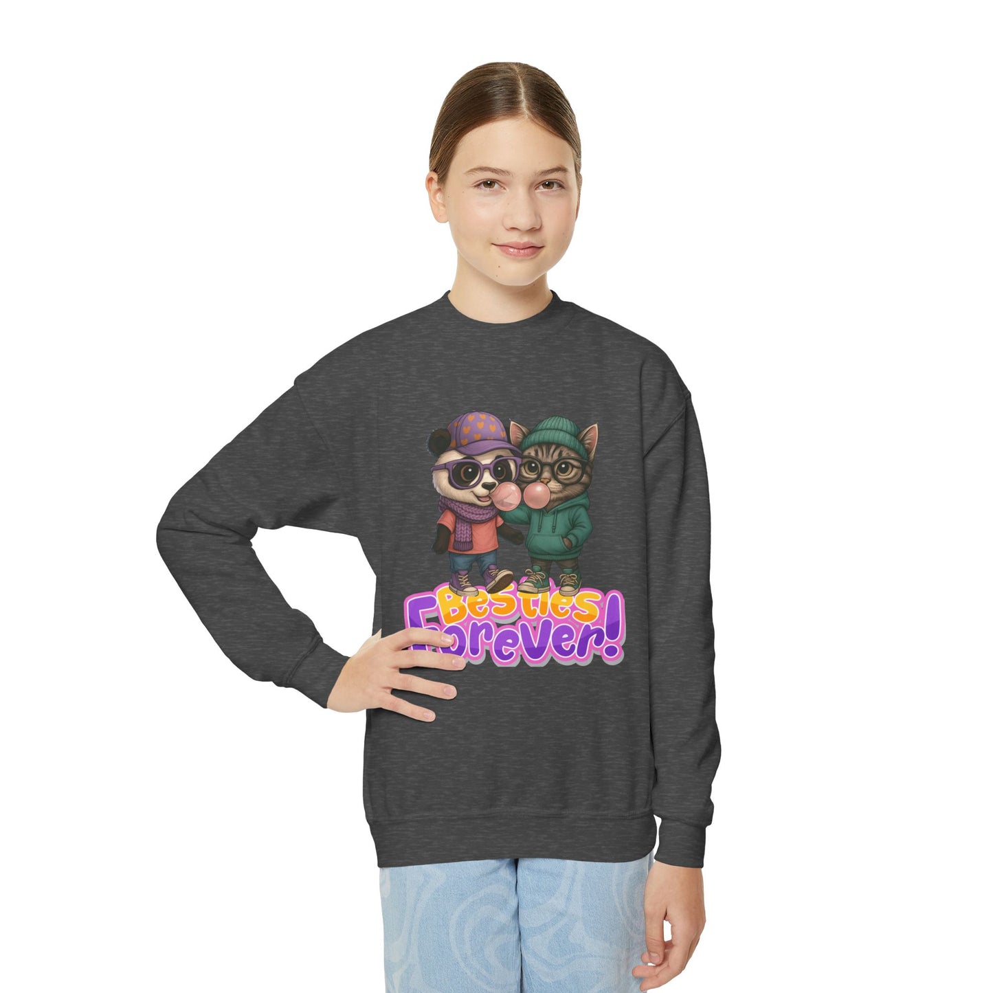 Youth Animal Friendship Sweatshirt, Besties Forever