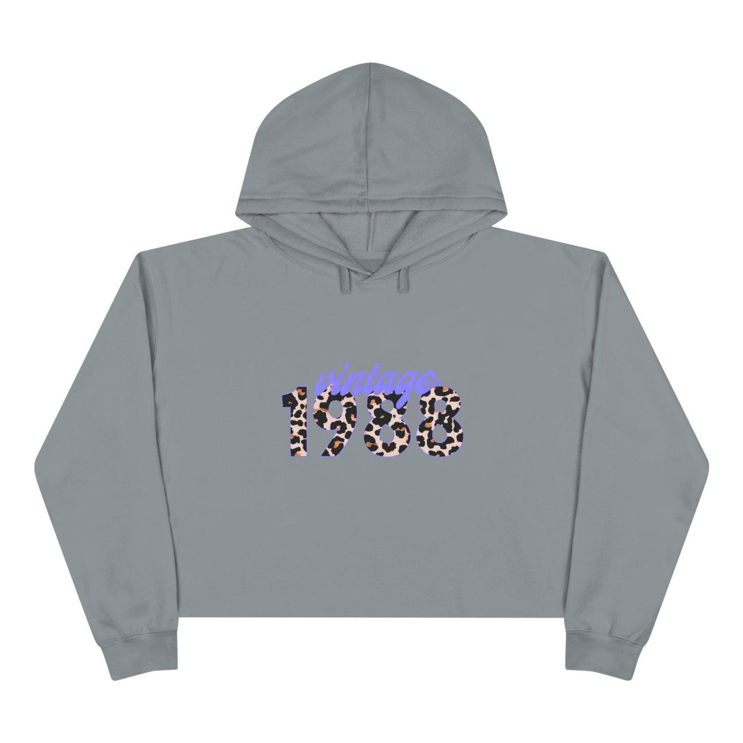 Vintage 1988 Crop Hoodie, Retro Fashion