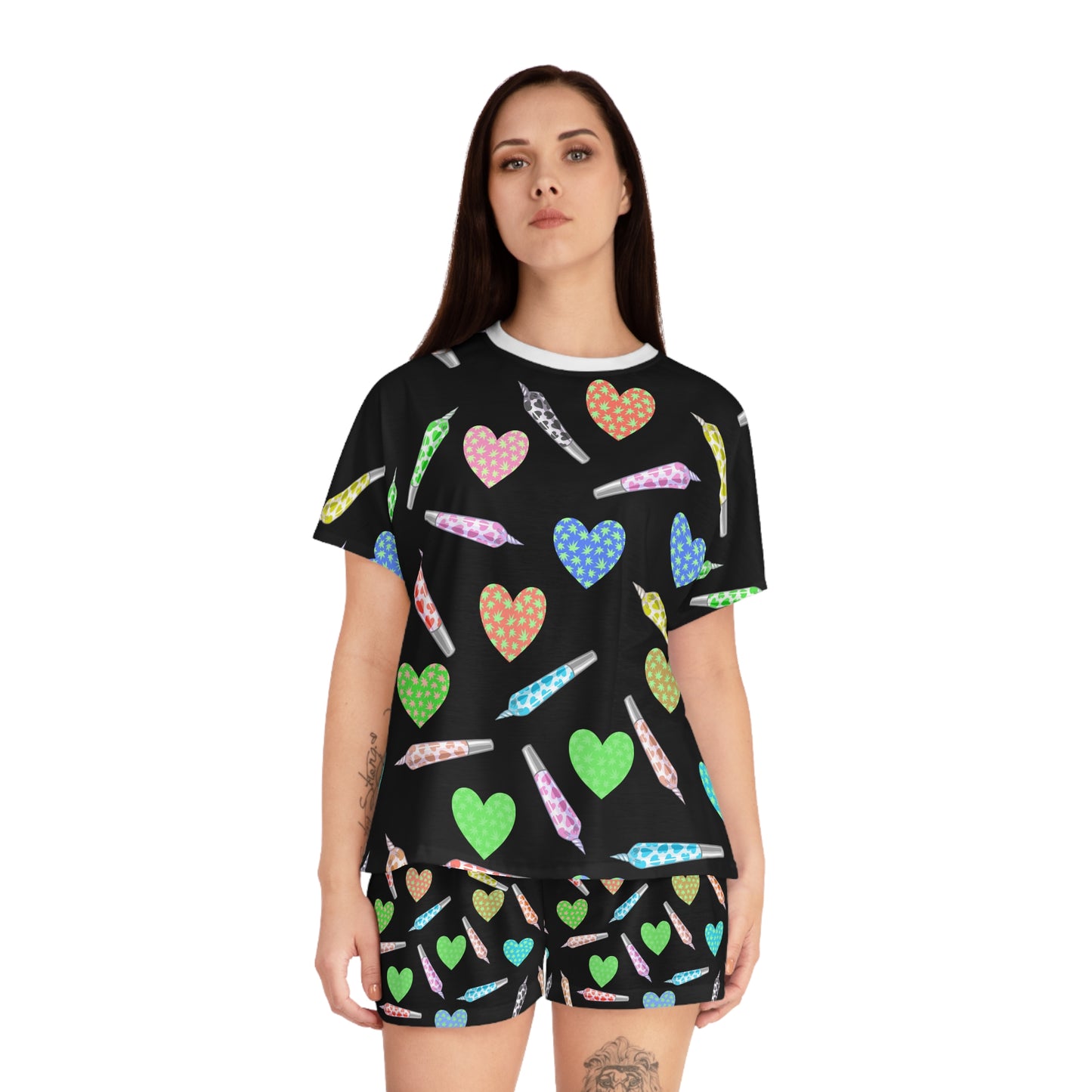 "Joint Love" Women's Short Pajama Set (AOP)