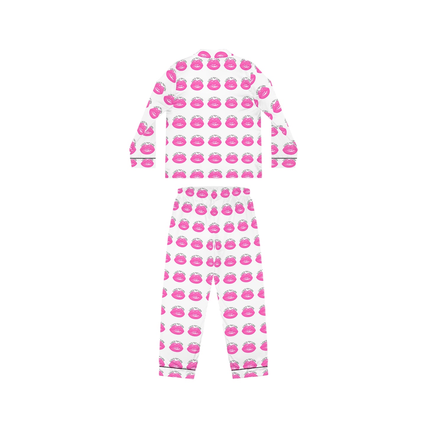(AOP) Locs and Lips design| satin Pajamas