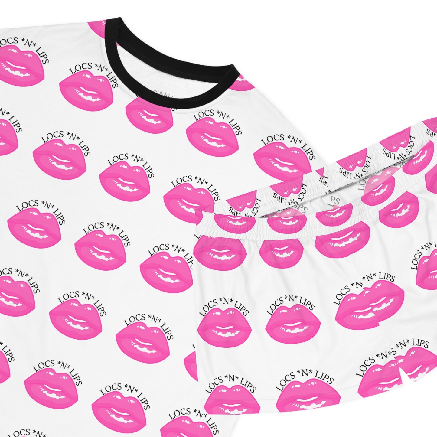 Locs and Lips Women's Short Pajama Set (AOP)
