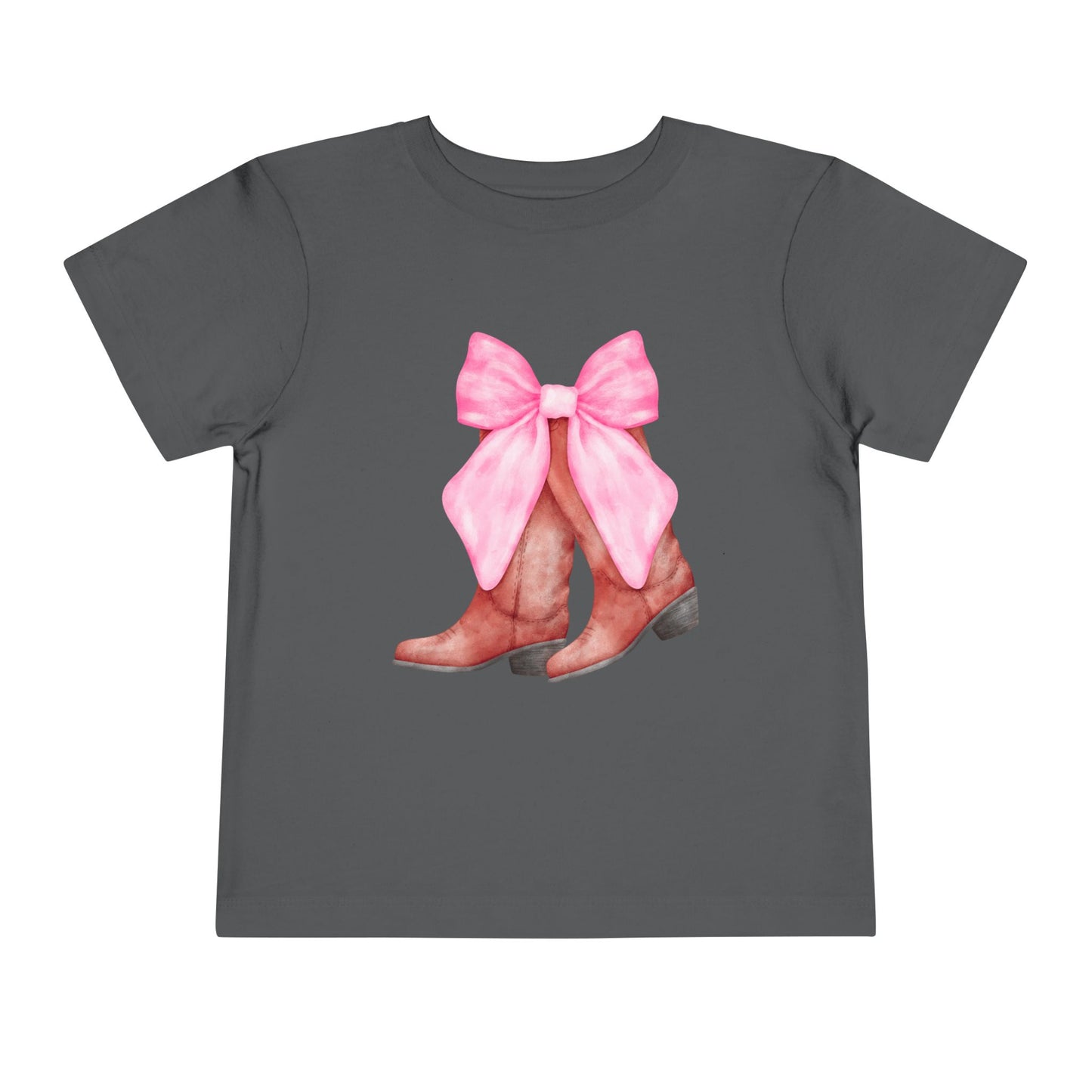 Cute Toddler Tee with Pink Bow Boots Design