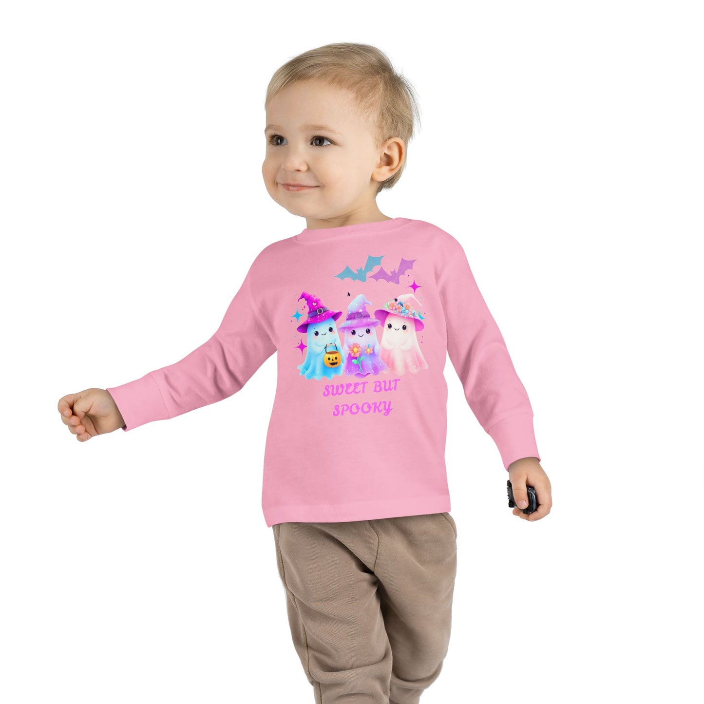 Toddler Long Sleeve Tee - Sweet But Spooky Ghost Design