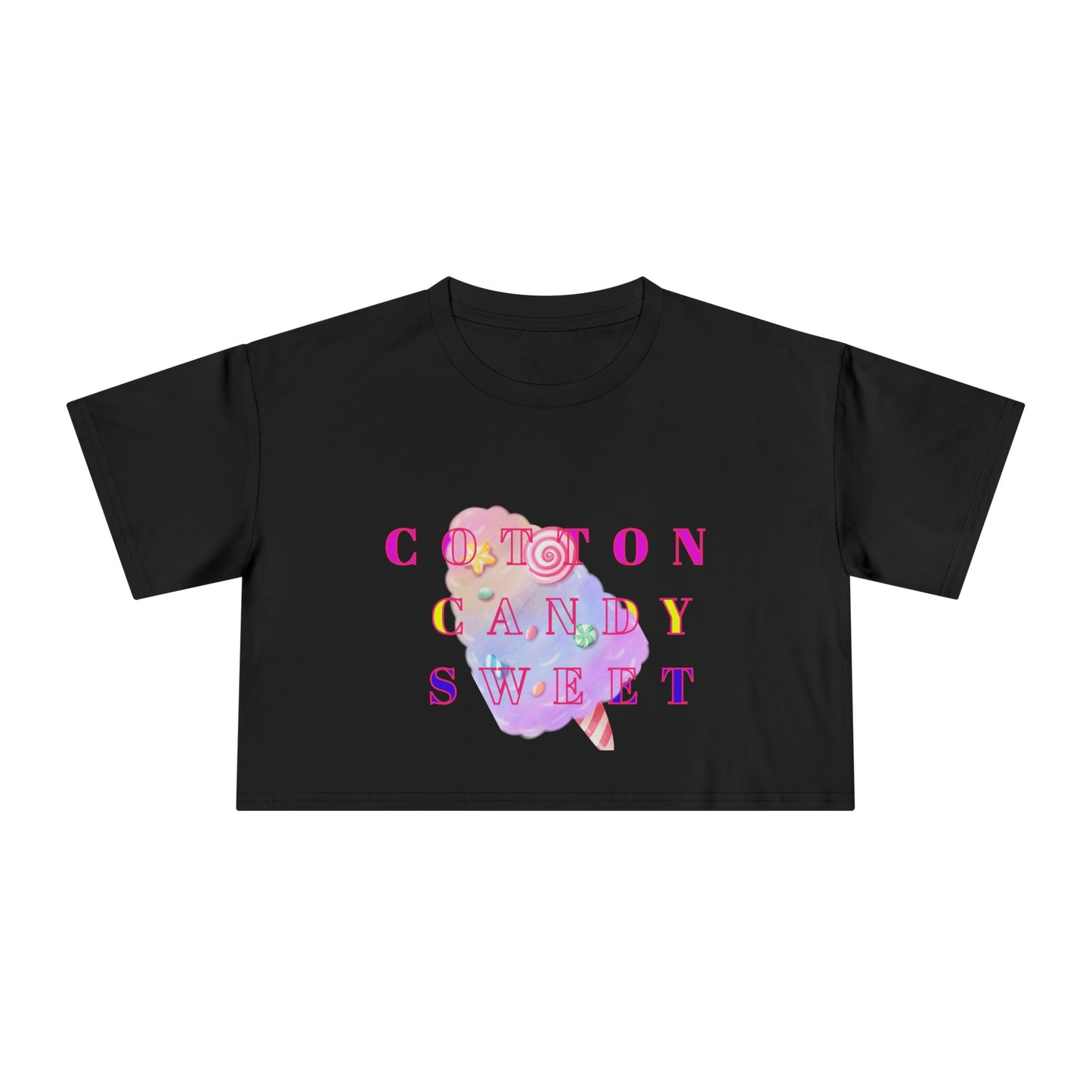 "Cotton Candy Sweet"- Women's Crop Tee