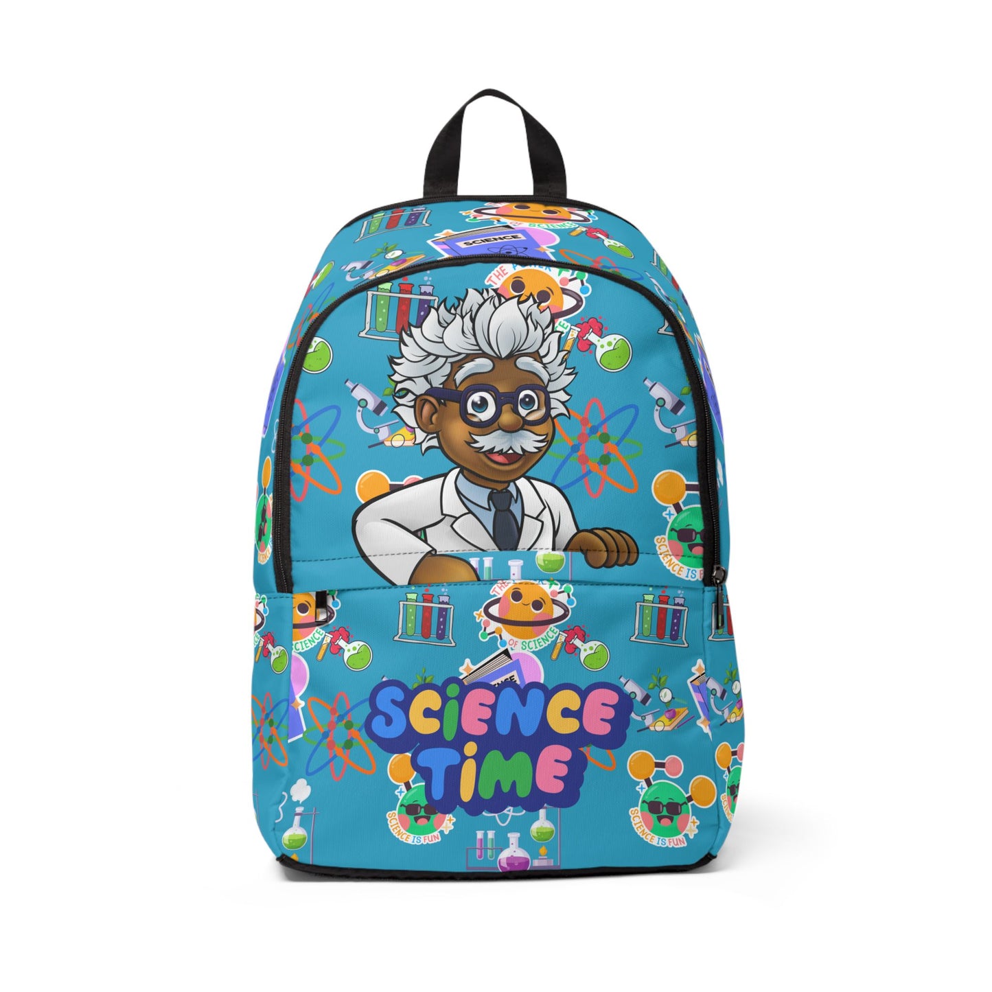 Fun Science-Themed Unisex Fabric Backpack for Kids