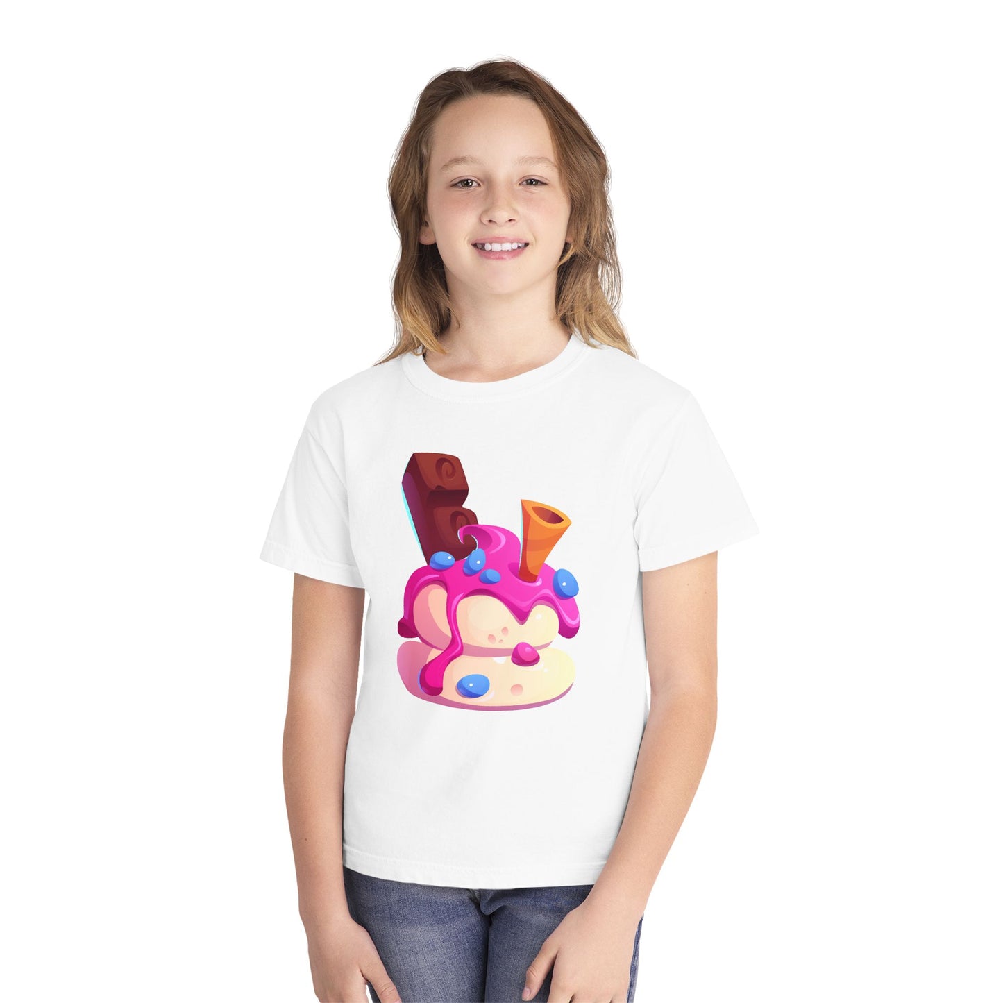 Cute Ice Cream Youth Tee, Fun Summer Clothing