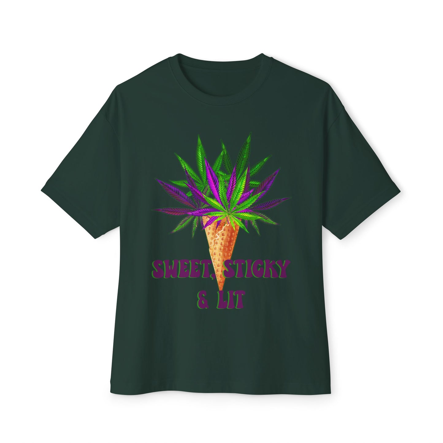 Sweet Sticky and Lit" Unisex Oversized Boxy Tee