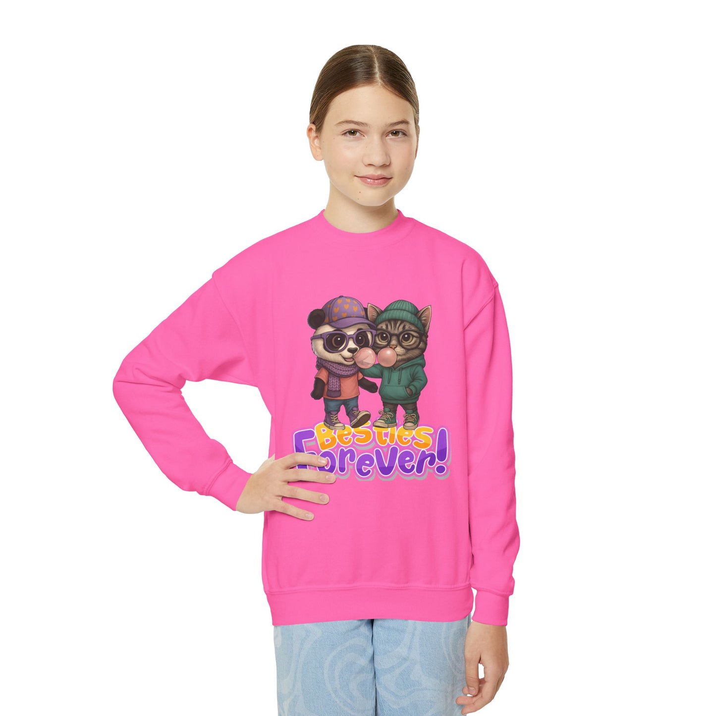 Youth Animal Friendship Sweatshirt, Besties Forever
