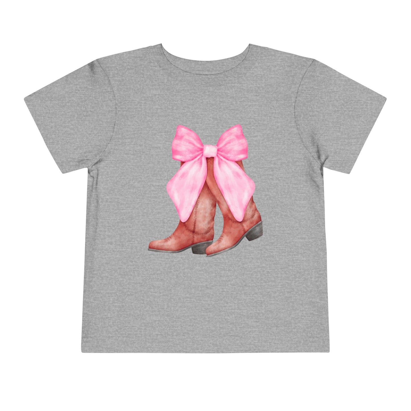 Cute Toddler Tee with Pink Bow Boots Design