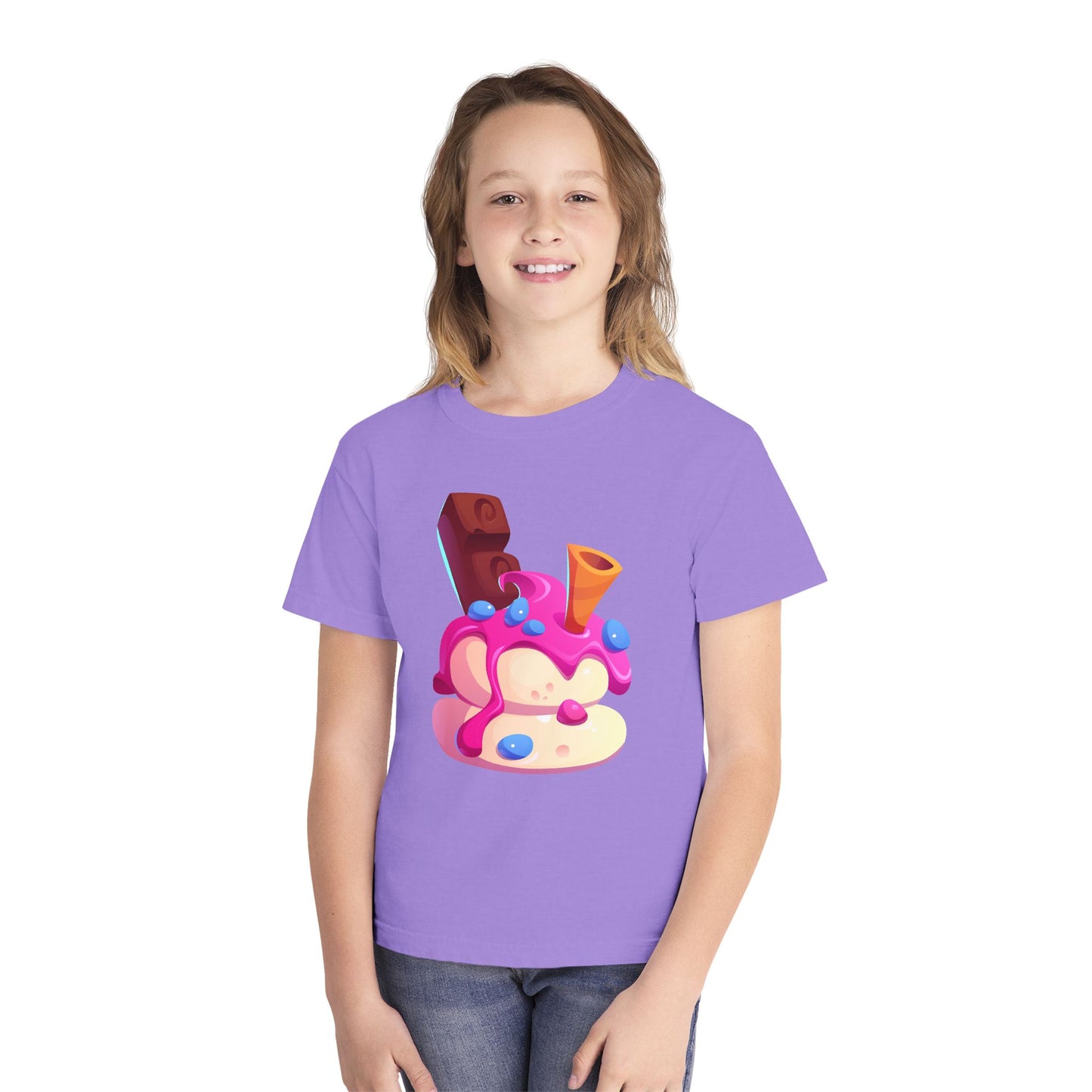 Cute Ice Cream Youth Tee, Fun Summer Clothing