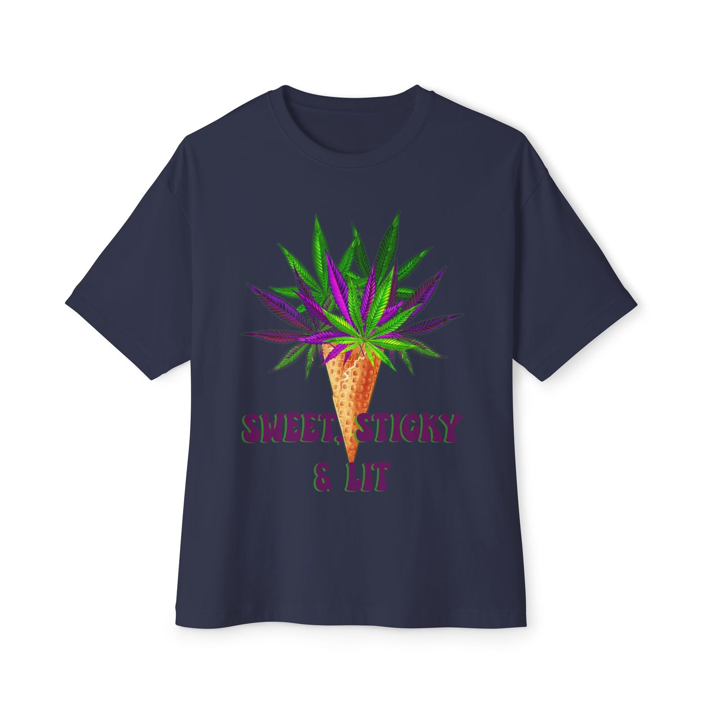 Sweet Sticky and Lit" Unisex Oversized Boxy Tee
