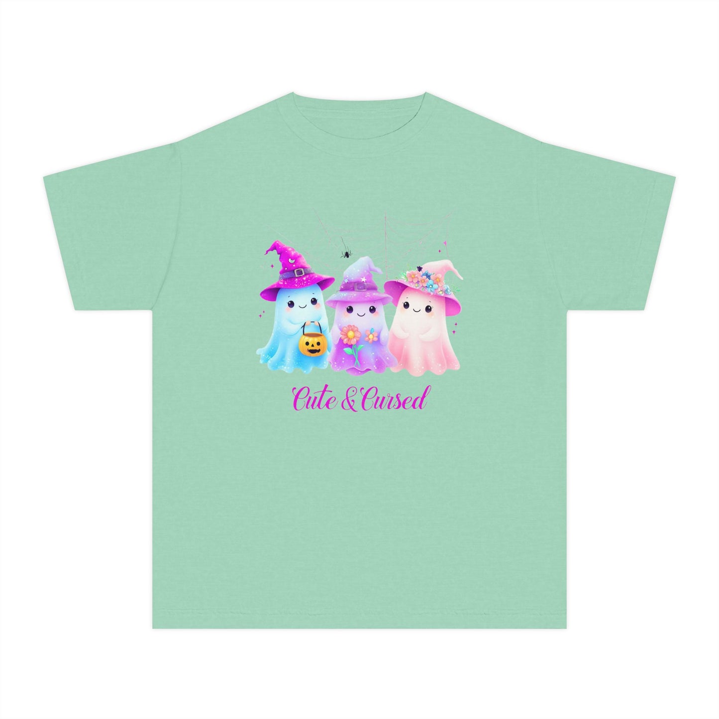 Cute & Cursed Halloween Youth Tee, Trick or Treat T-Shirt